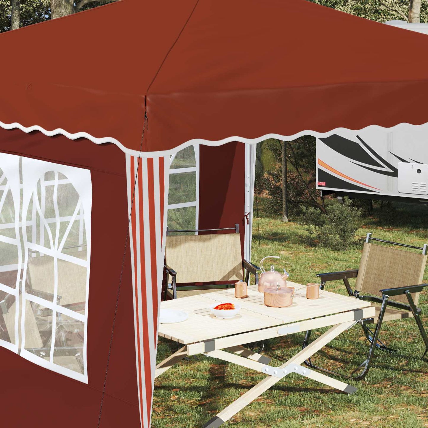 Pop-up Feesttent Terracotta 288 x 288 x 245 cm Oxford Stof is nu te koop bij PeponiXL, paradijselijk wonen!