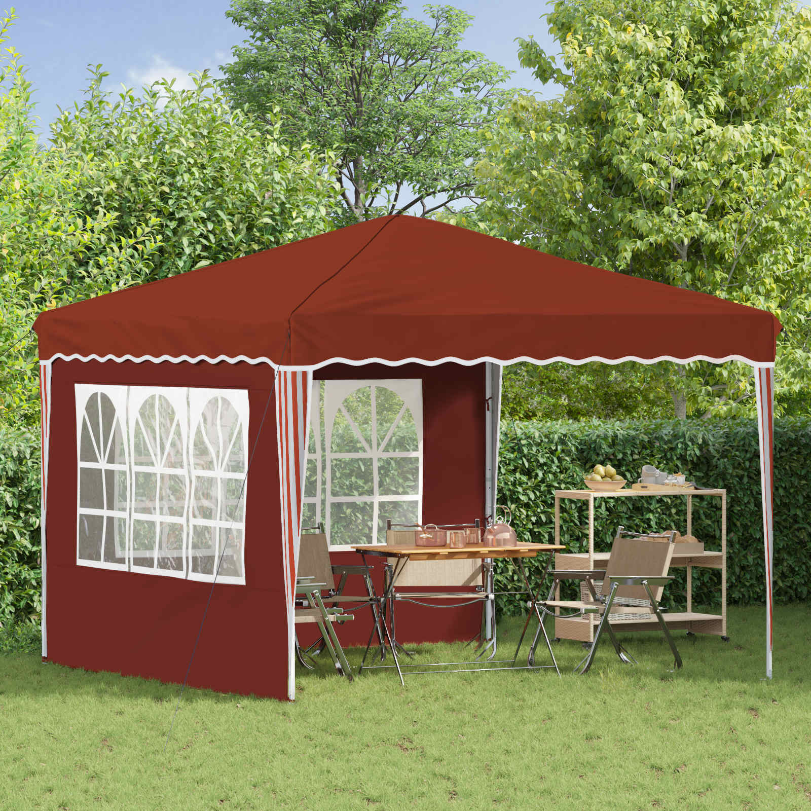 Pop-up Feesttent Terracotta 288 x 288 x 245 cm Oxford Stof is nu te koop bij PeponiXL, paradijselijk wonen!