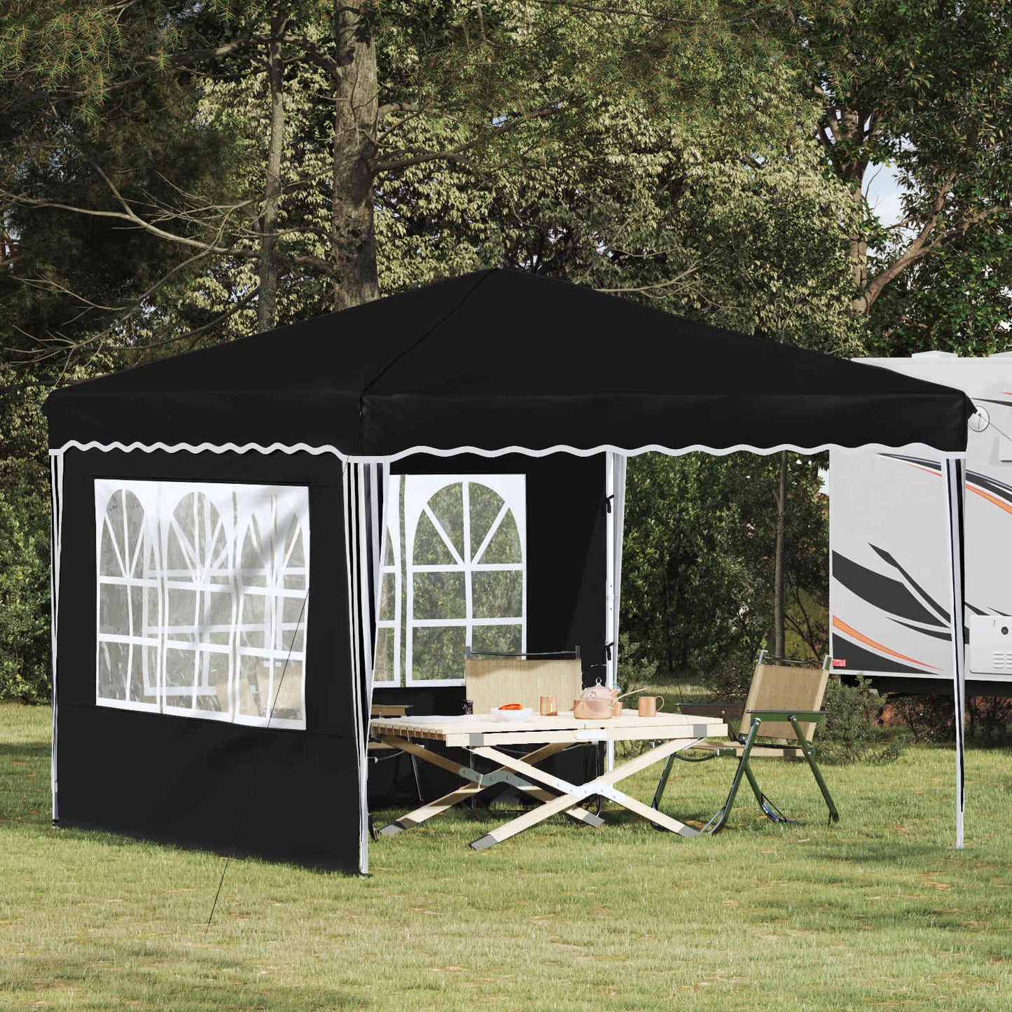 Pop-up Feesttent Zwart 288 x 288 x 245 cm Oxford Stof is nu te koop bij PeponiXL, paradijselijk wonen!