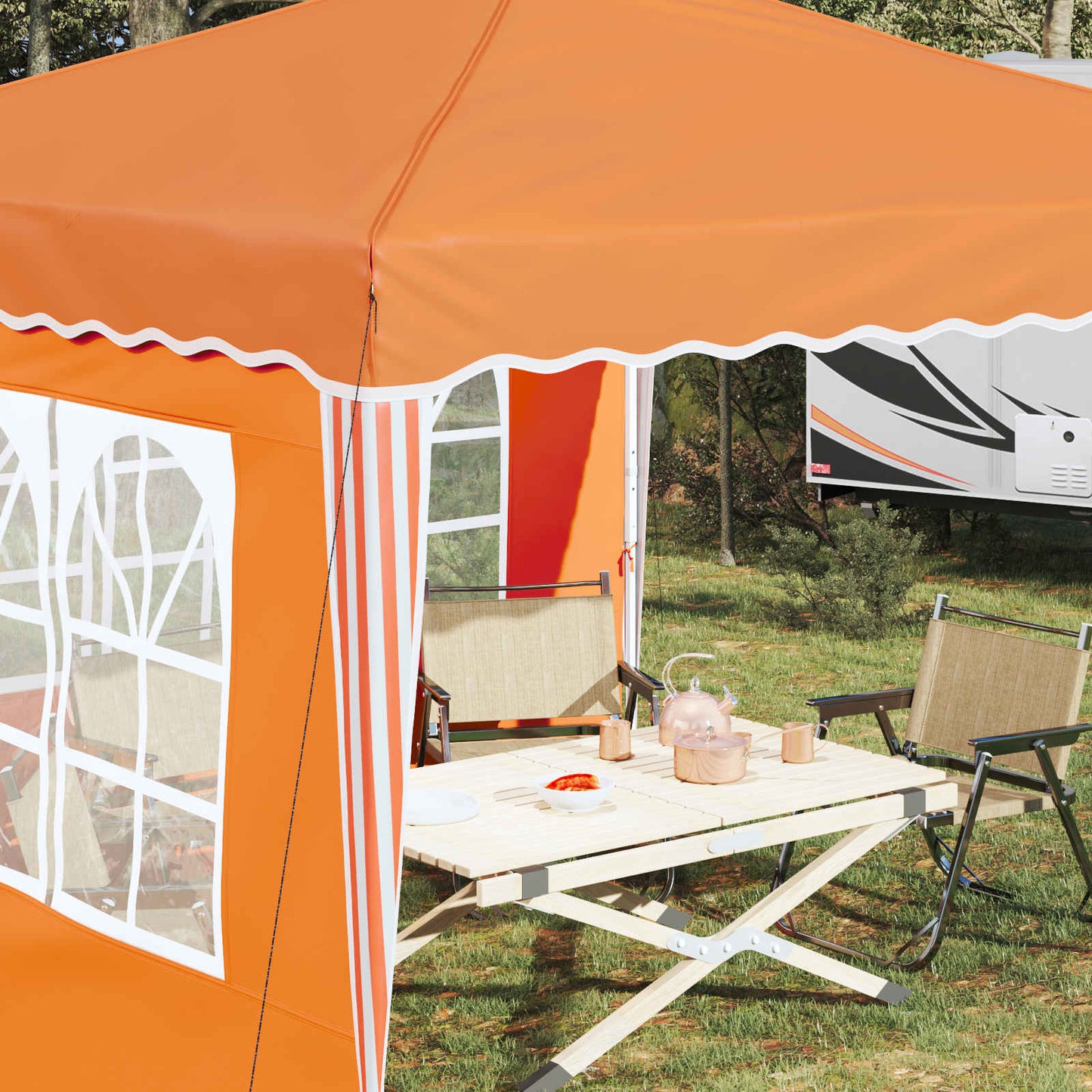 Pop-up Feesttent Oranje 288 x 288 x 245 cm Oxford Stof is nu te koop bij PeponiXL, paradijselijk wonen!