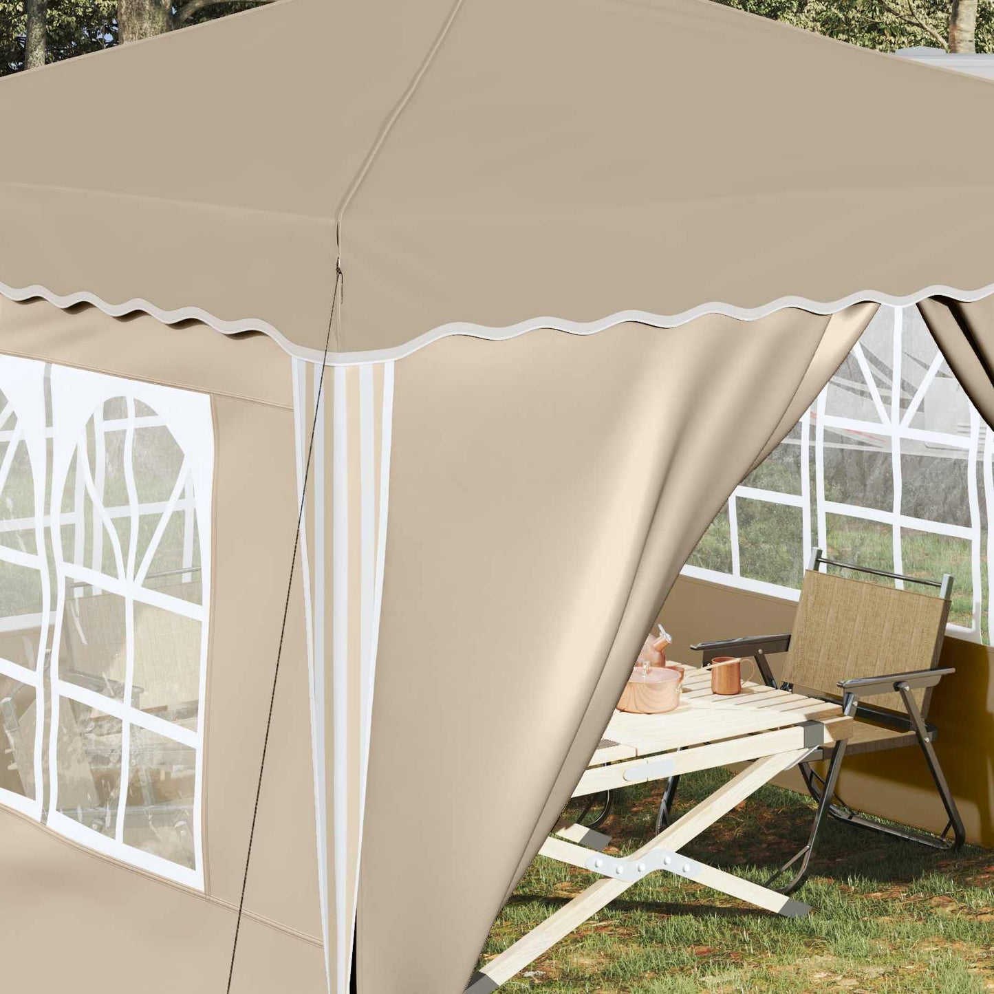 Pop-up Feesttent Crème 288 x 288 x 245 cm Oxford Stof is nu te koop bij PeponiXL, paradijselijk wonen!