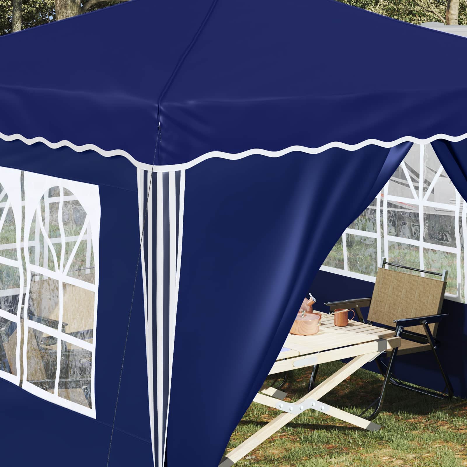 Pop-up Feesttent Blauw 288 x 288 x 245 cm Oxford Stof is nu te koop bij PeponiXL, paradijselijk wonen!