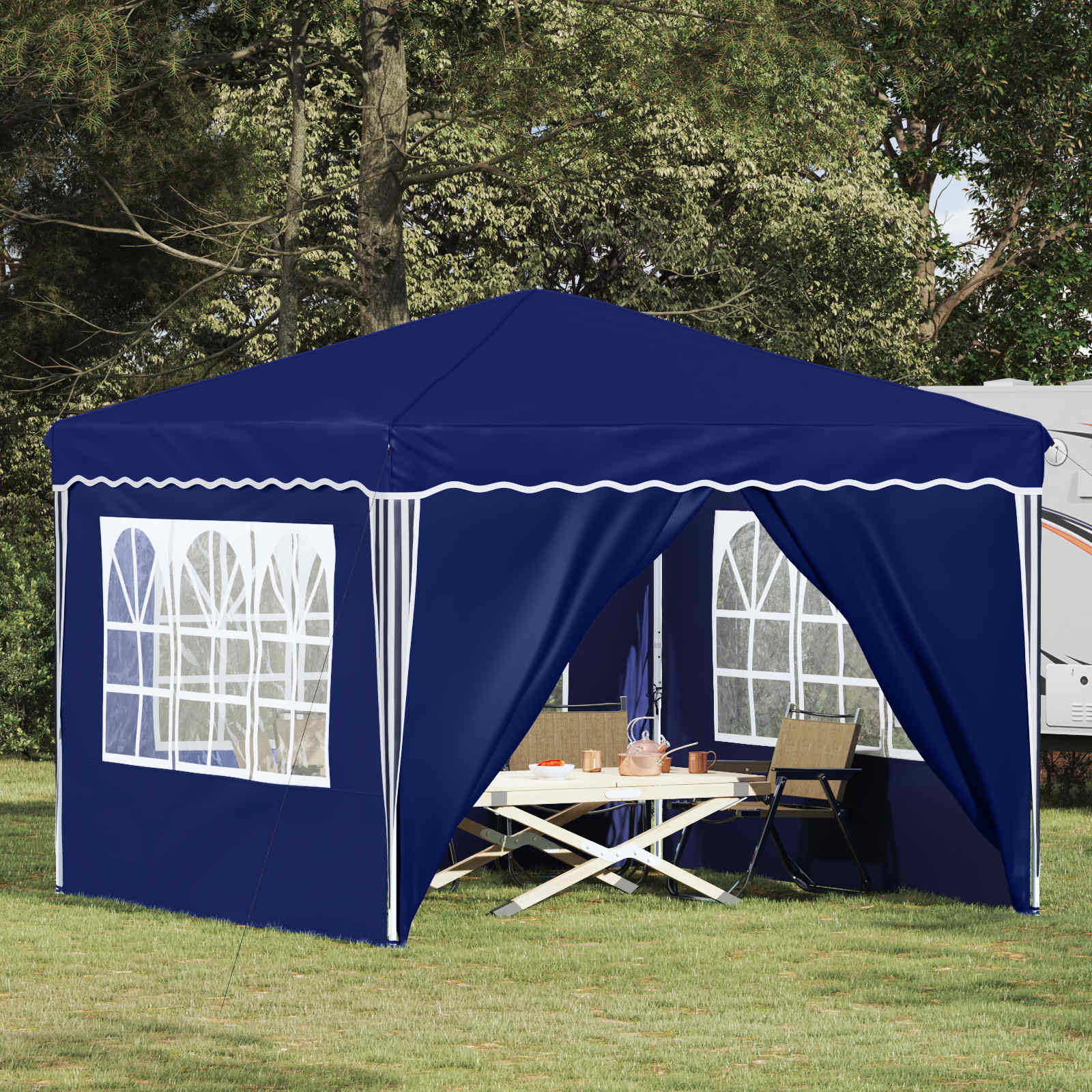 Pop-up Feesttent Blauw 288 x 288 x 245 cm Oxford Stof is nu te koop bij PeponiXL, paradijselijk wonen!