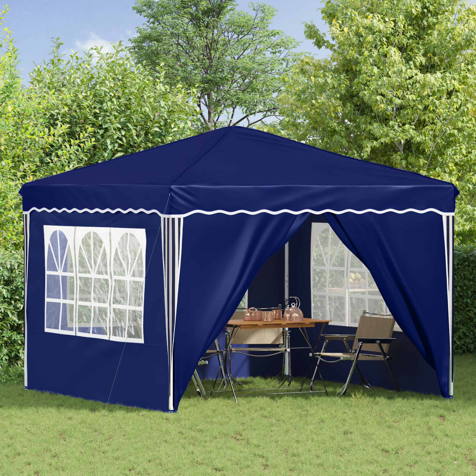 Pop-up Feesttent Blauw 288 x 288 x 245 cm Oxford Stof is nu te koop bij PeponiXL, paradijselijk wonen!