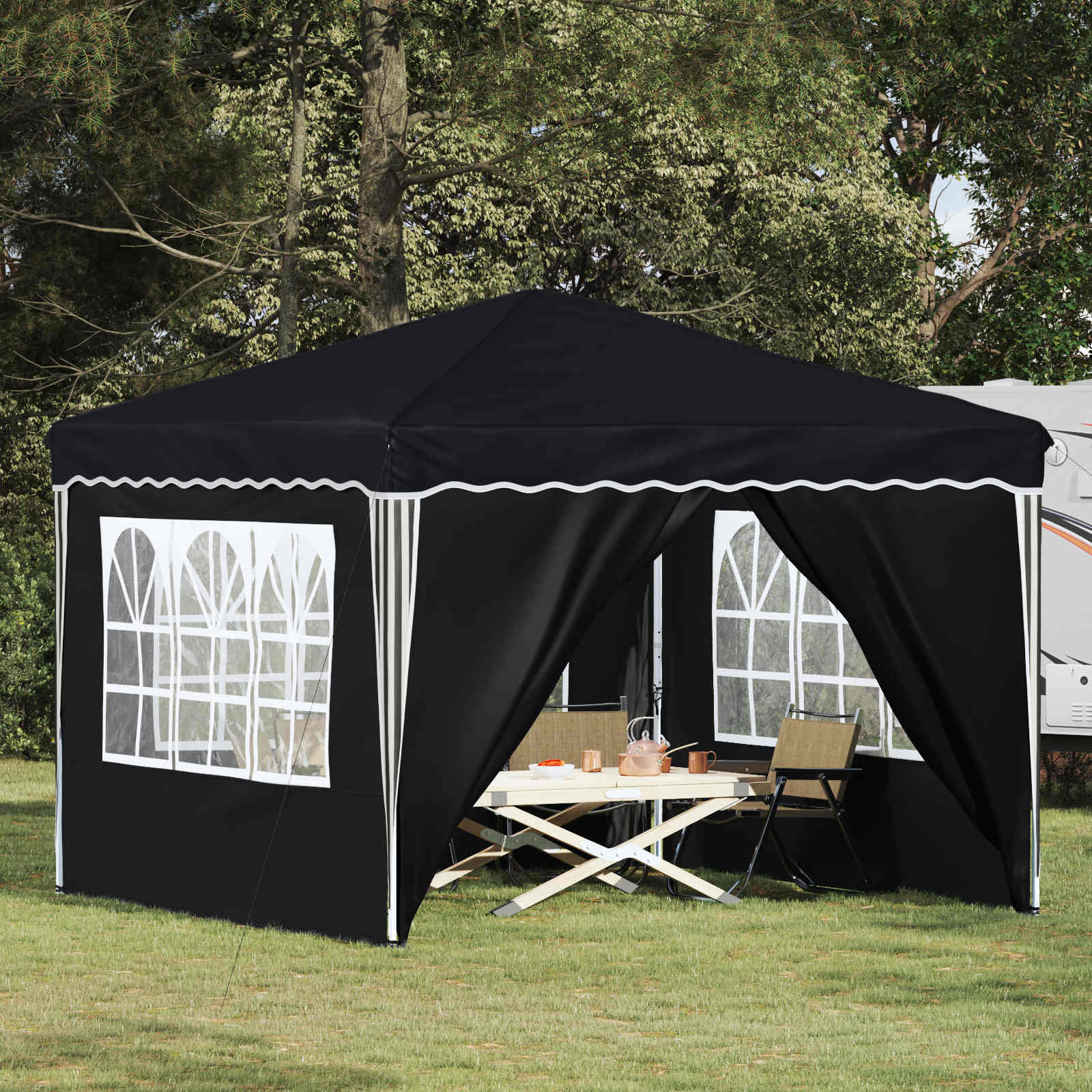 Pop-up Feesttent Antraciet 288 x 288 x 245 cm Oxford Stof is nu te koop bij PeponiXL, paradijselijk wonen!