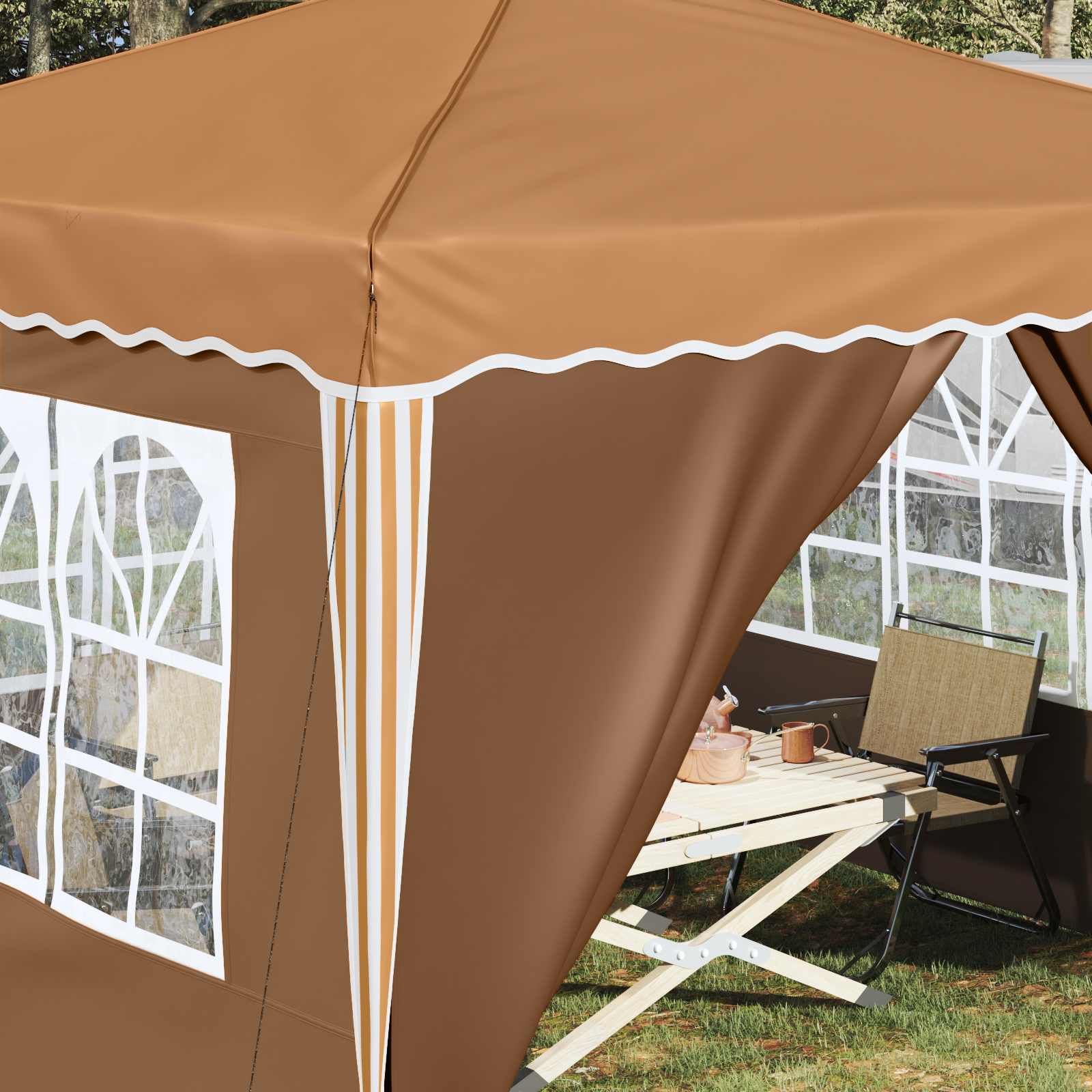 Pop-up Feesttent Beige 288 x 288 x 245 cm Oxford Stof is nu te koop bij PeponiXL, paradijselijk wonen!