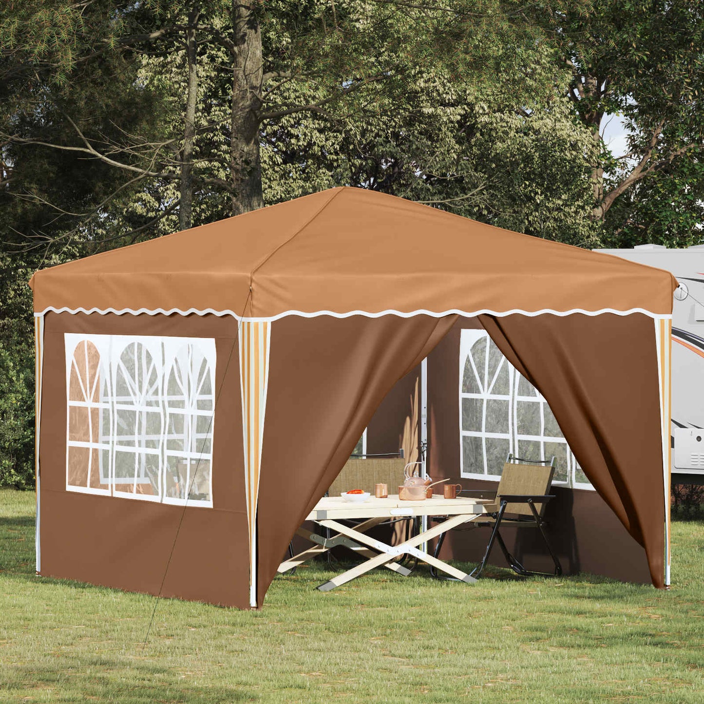 Pop-up Feesttent Beige 288 x 288 x 245 cm Oxford Stof is nu te koop bij PeponiXL, paradijselijk wonen!