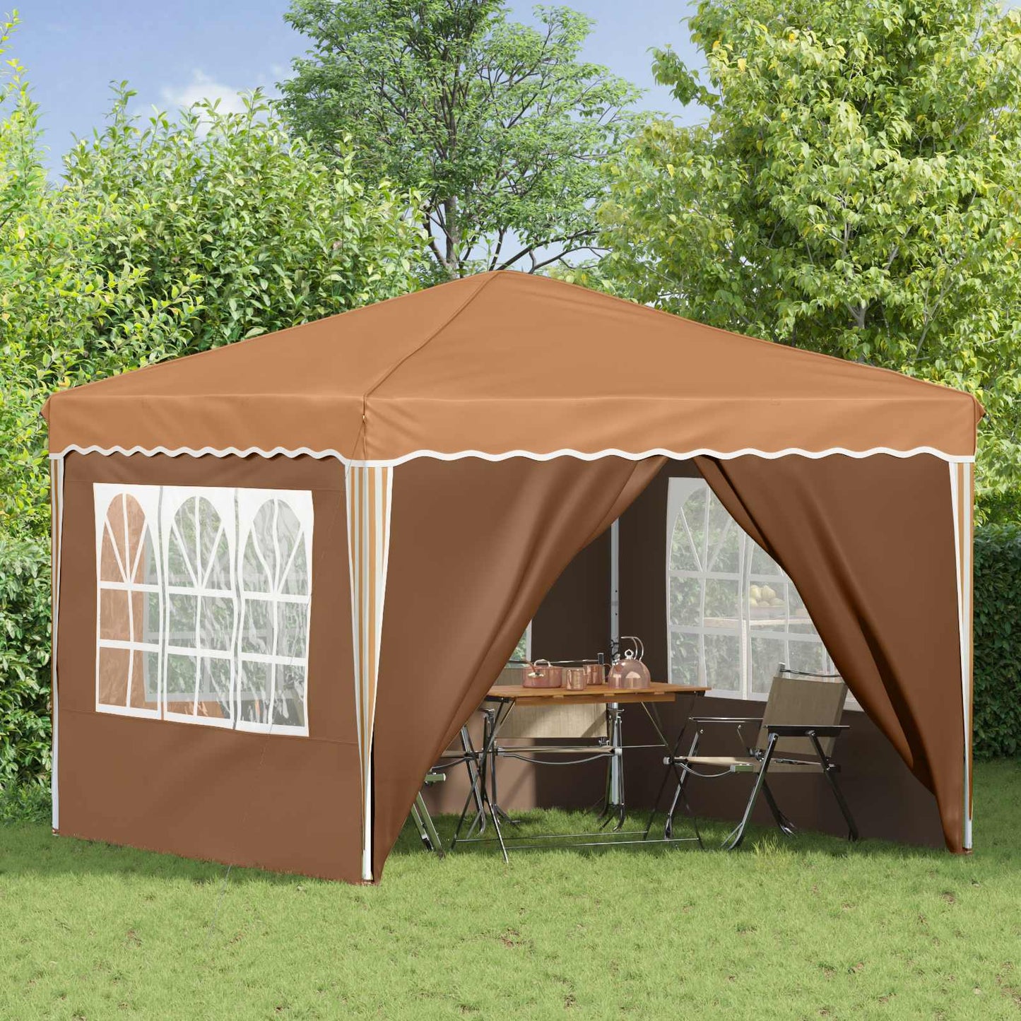 Pop-up Feesttent Beige 288 x 288 x 245 cm Oxford Stof is nu te koop bij PeponiXL, paradijselijk wonen!
