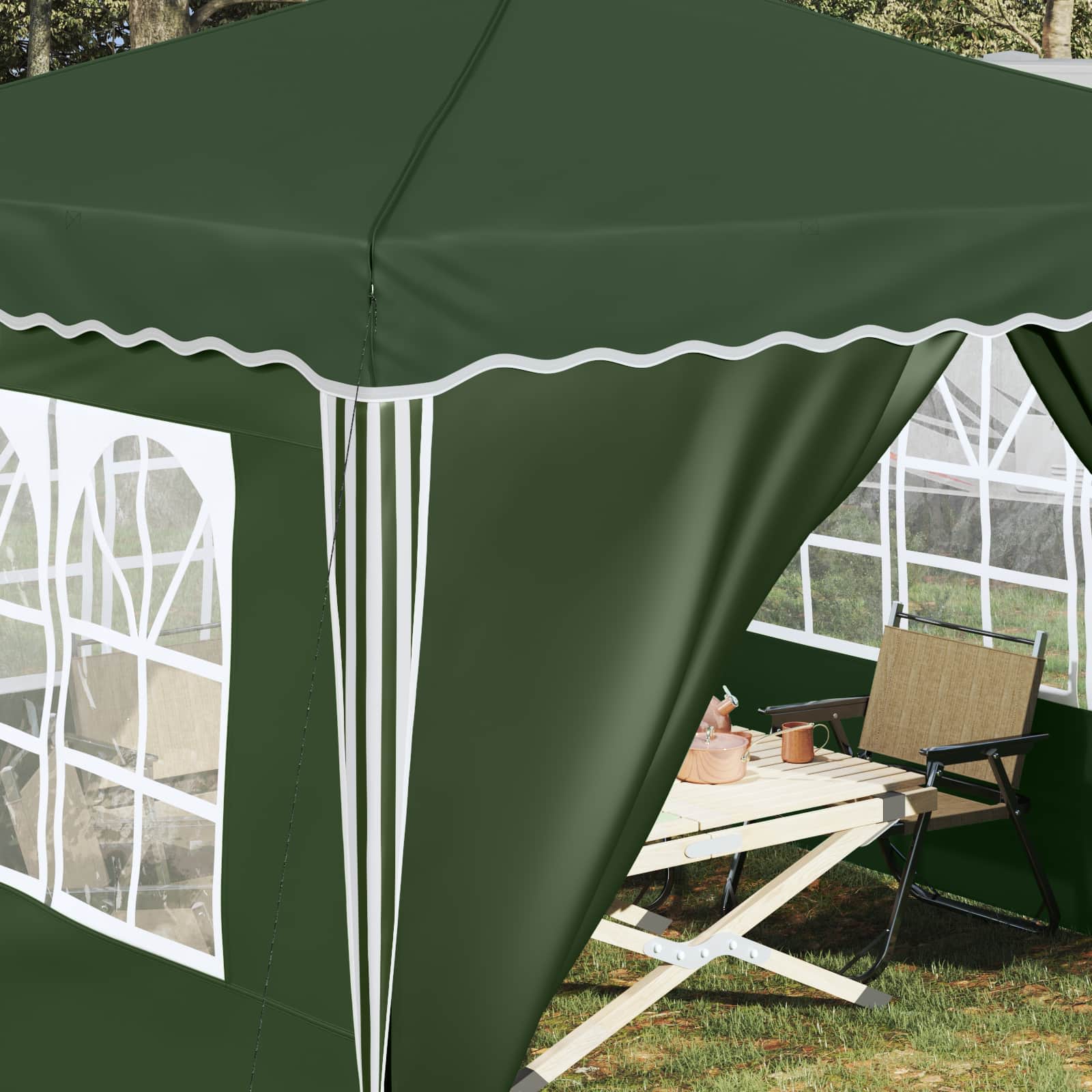 Pop-up Feesttent Groen 288 x 288 x 245 cm Oxford Stof is nu te koop bij PeponiXL, paradijselijk wonen!