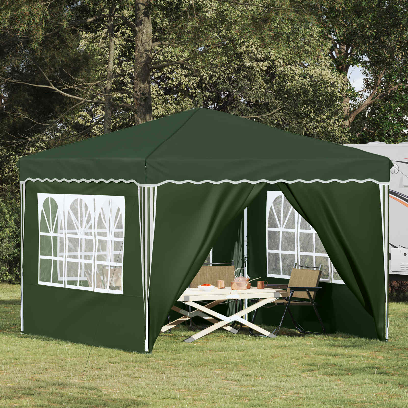 Pop-up Feesttent Groen 288 x 288 x 245 cm Oxford Stof is nu te koop bij PeponiXL, paradijselijk wonen!