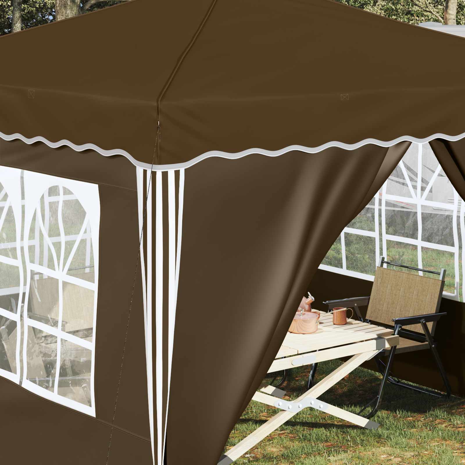 Pop-up Feesttent Taupe 288 x 288 x 245 cm Oxford Stof is nu te koop bij PeponiXL, paradijselijk wonen!