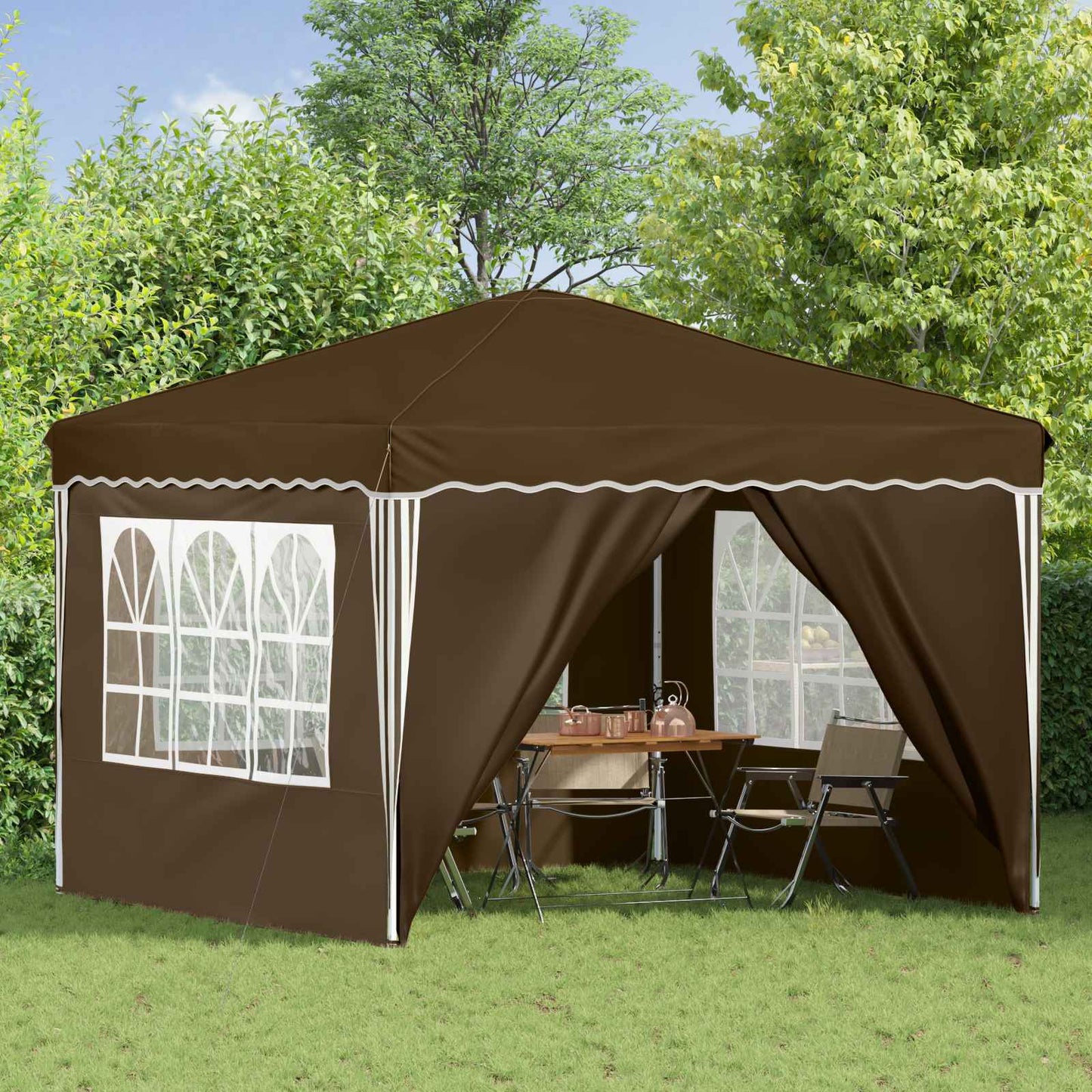 Pop-up Feesttent Taupe 288 x 288 x 245 cm Oxford Stof is nu te koop bij PeponiXL, paradijselijk wonen!