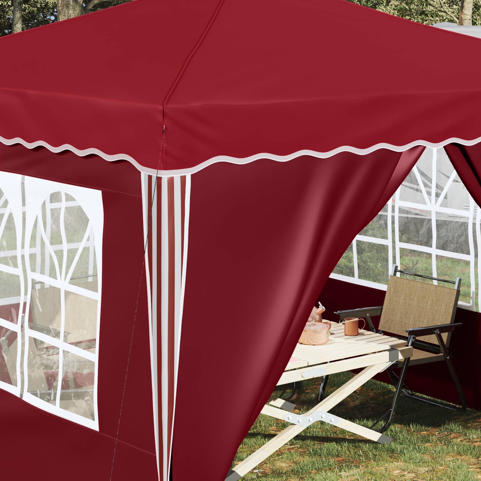 Pop-up Feesttent Bordeauxrood 288 x 288 x 245 cm Oxford Stof is nu te koop bij PeponiXL, paradijselijk wonen!