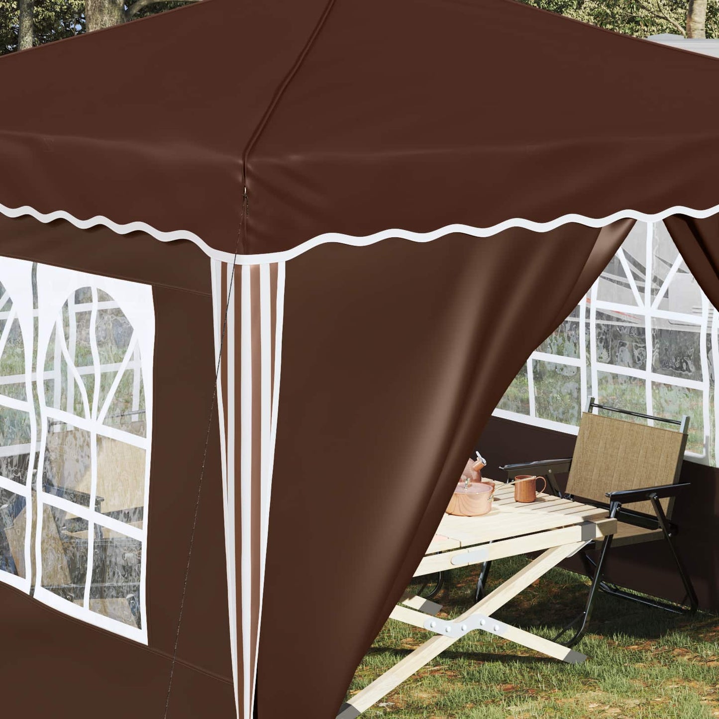 Pop-up Feesttent Bruin 288 x 288 x 245 cm Oxford Stof is nu te koop bij PeponiXL, paradijselijk wonen!