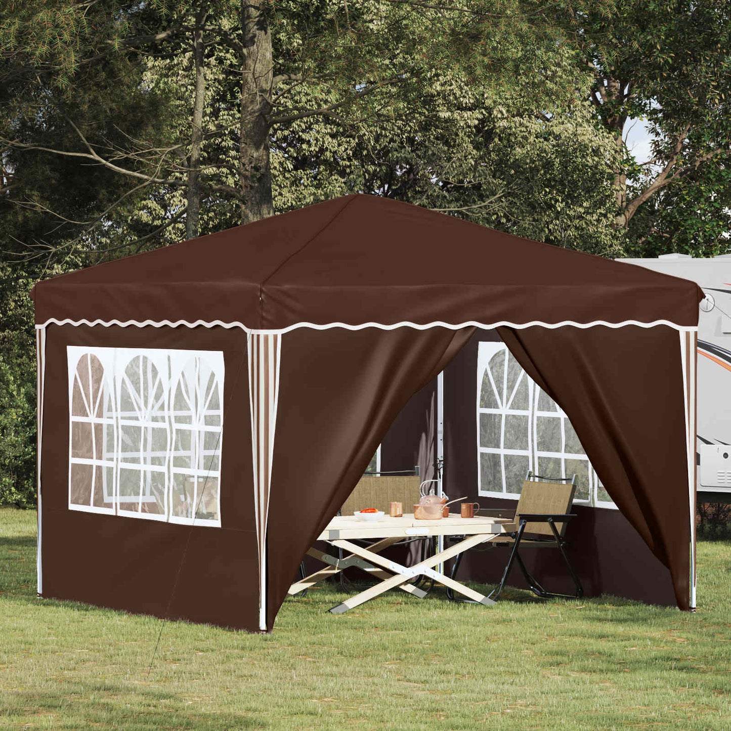 Pop-up Feesttent Bruin 288 x 288 x 245 cm Oxford Stof is nu te koop bij PeponiXL, paradijselijk wonen!