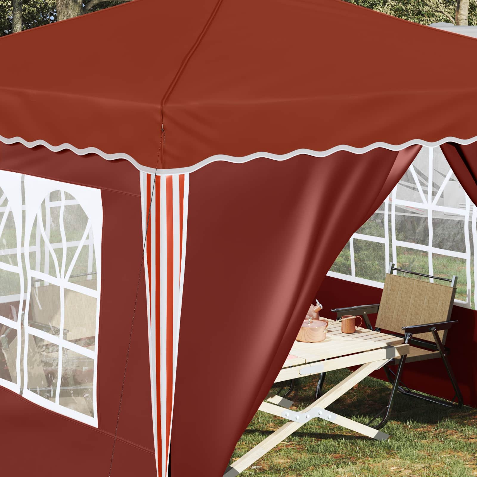 Pop-up Feesttent Terracotta 288 x 288 x 245 cm Oxford Stof is nu te koop bij PeponiXL, paradijselijk wonen!