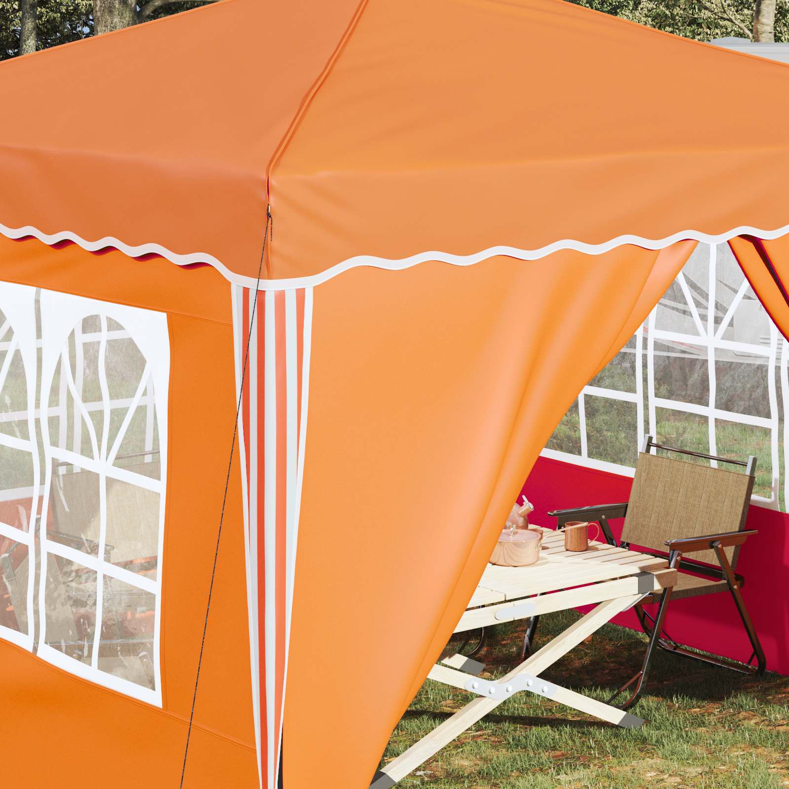 Pop-up Feesttent Oranje 288 x 288 x 245 cm Oxford Stof is nu te koop bij PeponiXL, paradijselijk wonen!