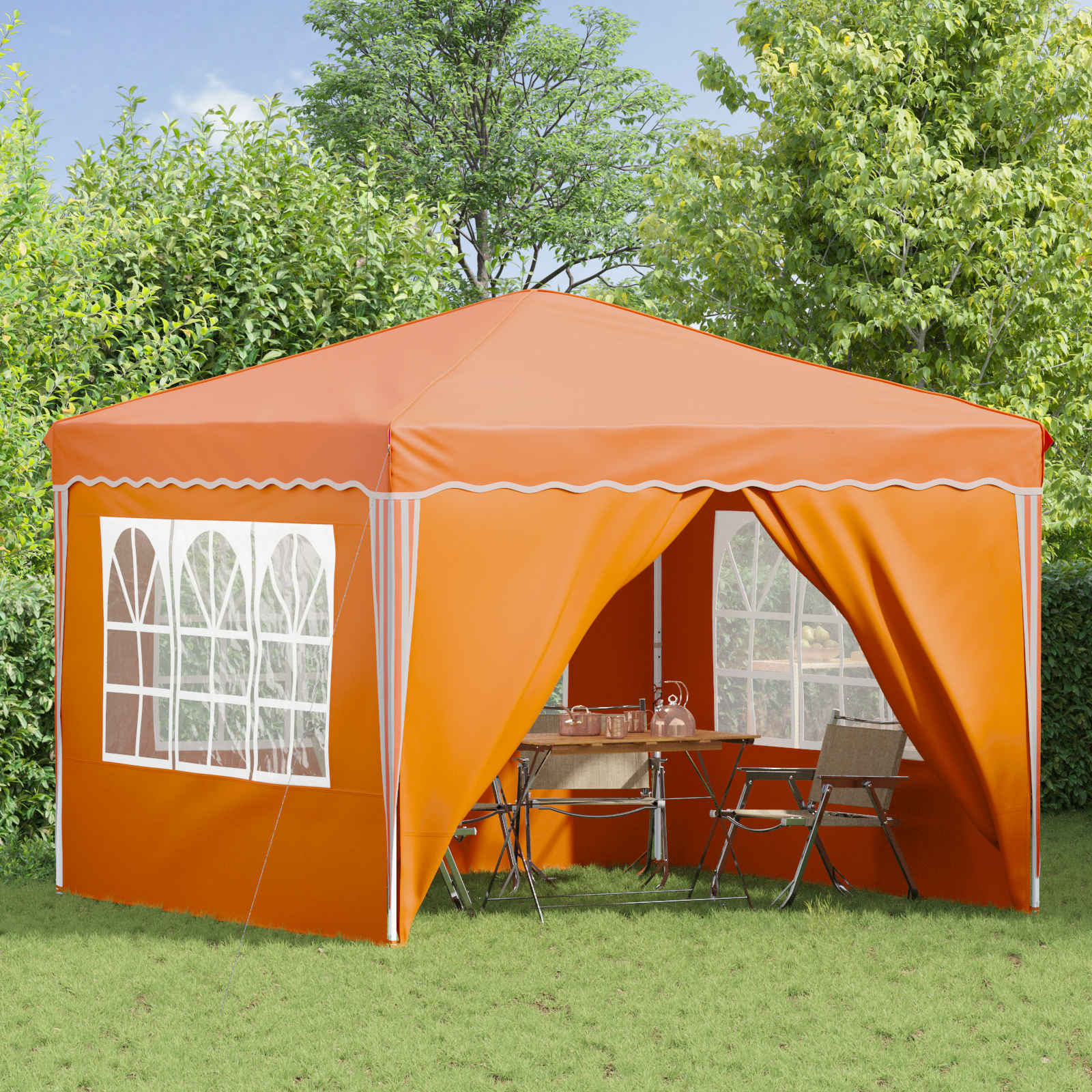Pop-up Feesttent Oranje 288 x 288 x 245 cm Oxford Stof is nu te koop bij PeponiXL, paradijselijk wonen!