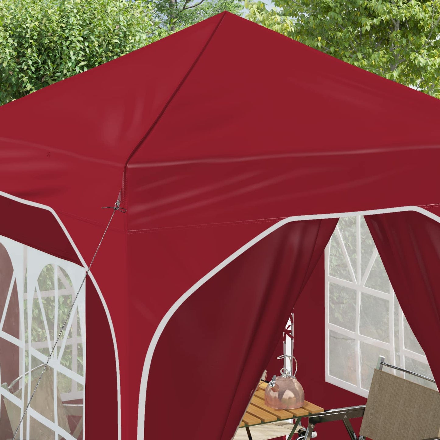 Pop-up Feesttent 192 x 192 x 245 cm Bordeauxrood is nu te koop bij PeponiXL, paradijselijk wonen!