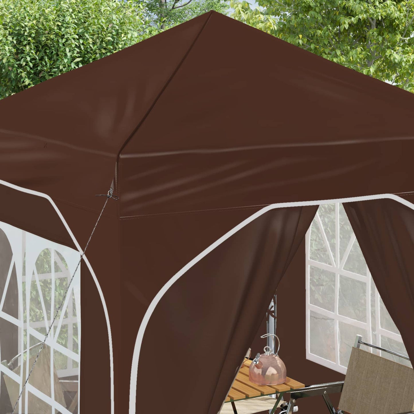 Pop-up Feesttent 192 x 192 x 245 cm Bruin is nu te koop bij PeponiXL, paradijselijk wonen!