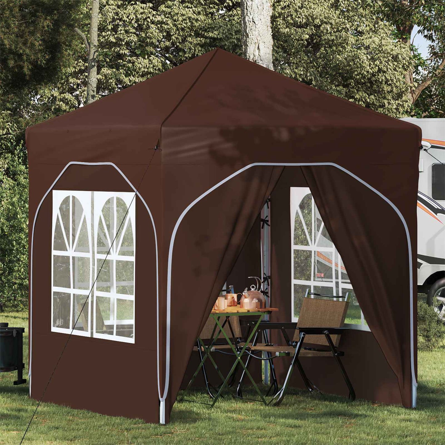 Pop-up Feesttent 192 x 192 x 245 cm Bruin is nu te koop bij PeponiXL, paradijselijk wonen!