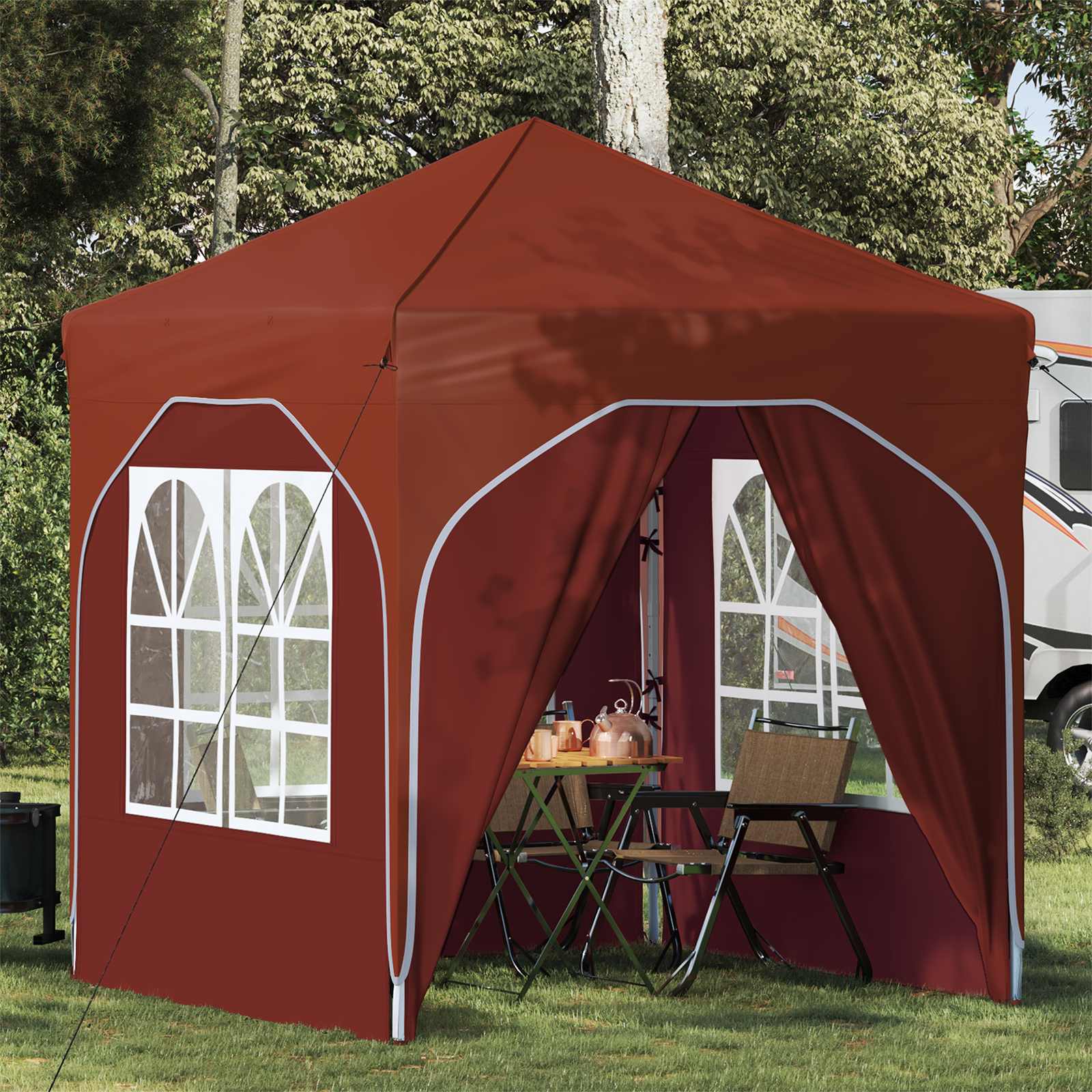 Pop-up Feesttent 192 x 192 x 245 cm Terracotta is nu te koop bij PeponiXL, paradijselijk wonen!
