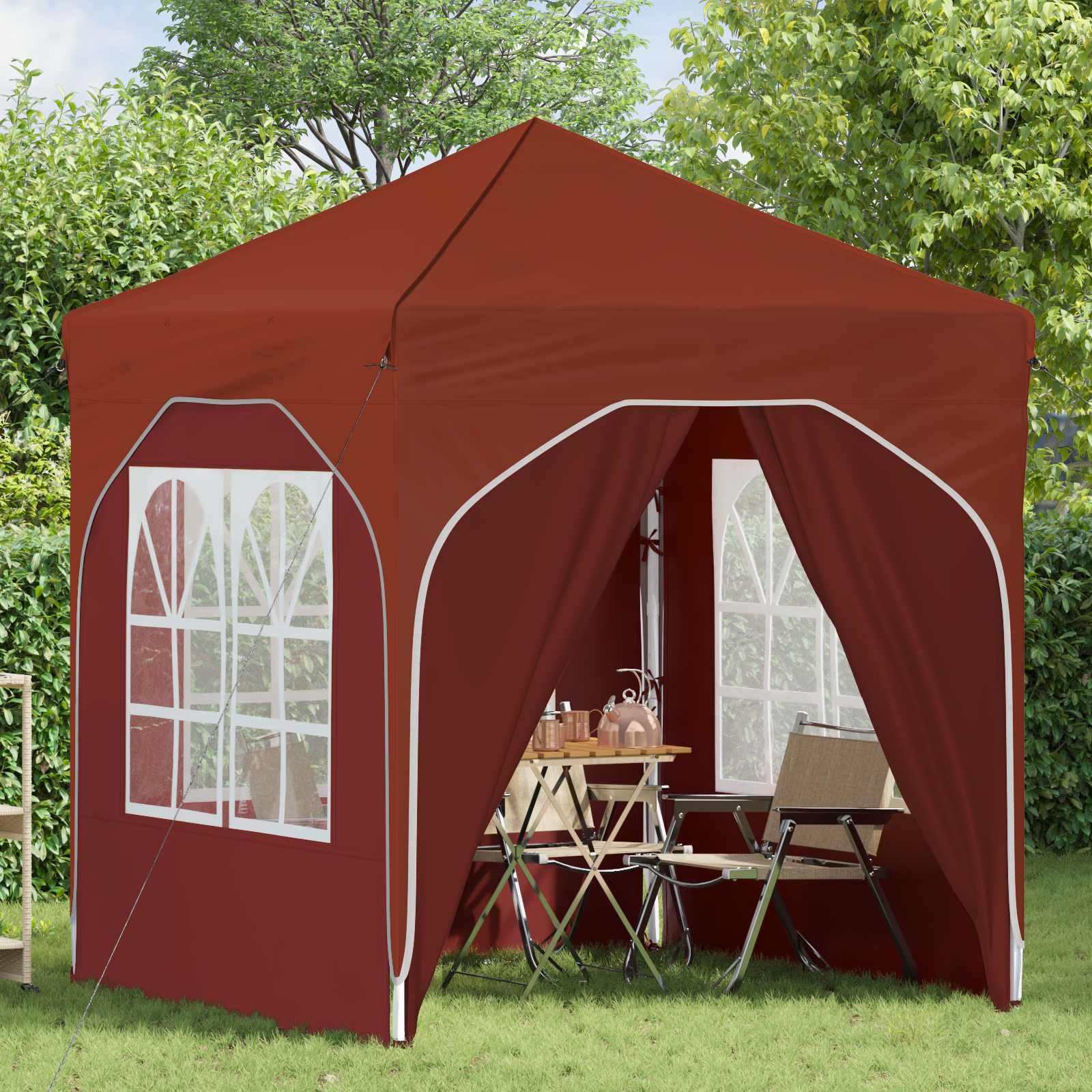 Pop-up Feesttent 192 x 192 x 245 cm Terracotta is nu te koop bij PeponiXL, paradijselijk wonen!