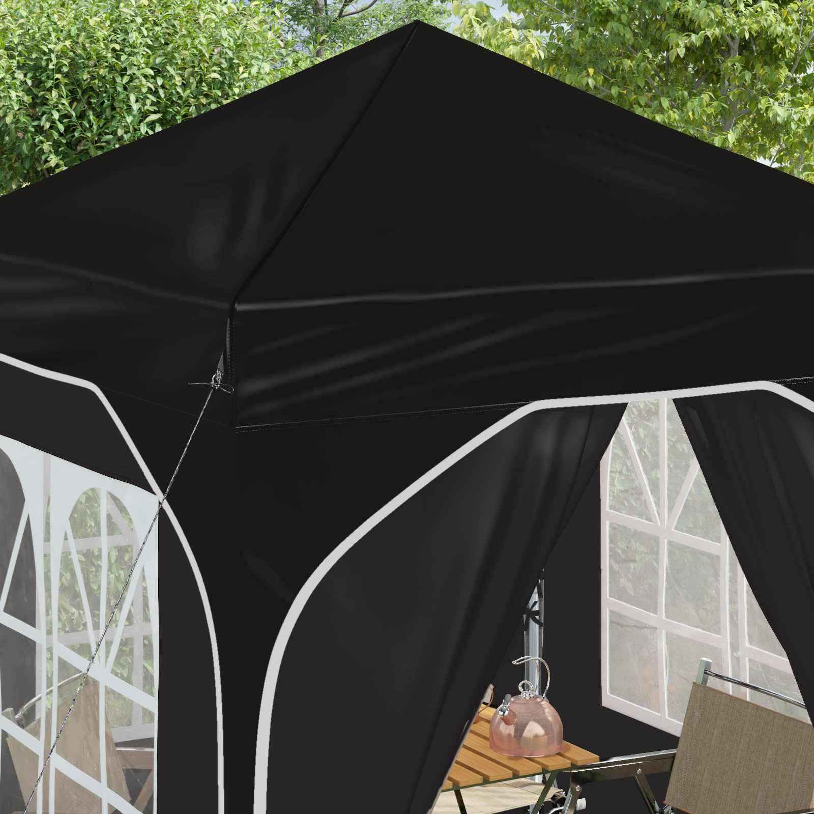 Pop-up Feesttent 192 x 192 x 245 cm Zwart is nu te koop bij PeponiXL, paradijselijk wonen!