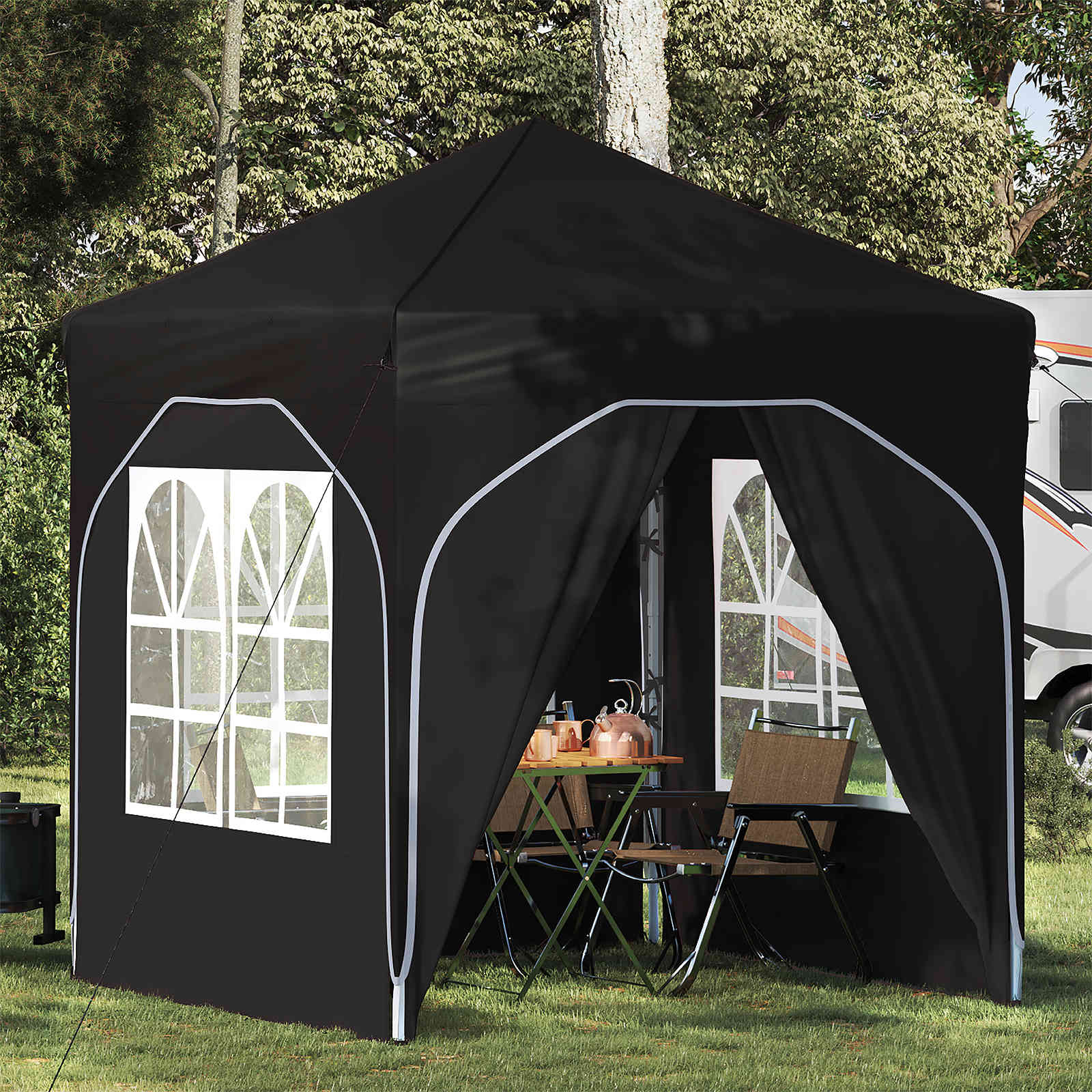 Pop-up Feesttent 192 x 192 x 245 cm Zwart is nu te koop bij PeponiXL, paradijselijk wonen!