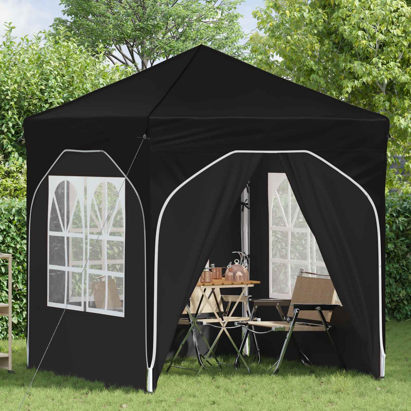 Pop-up Feesttent 192 x 192 x 245 cm Zwart is nu te koop bij PeponiXL, paradijselijk wonen!