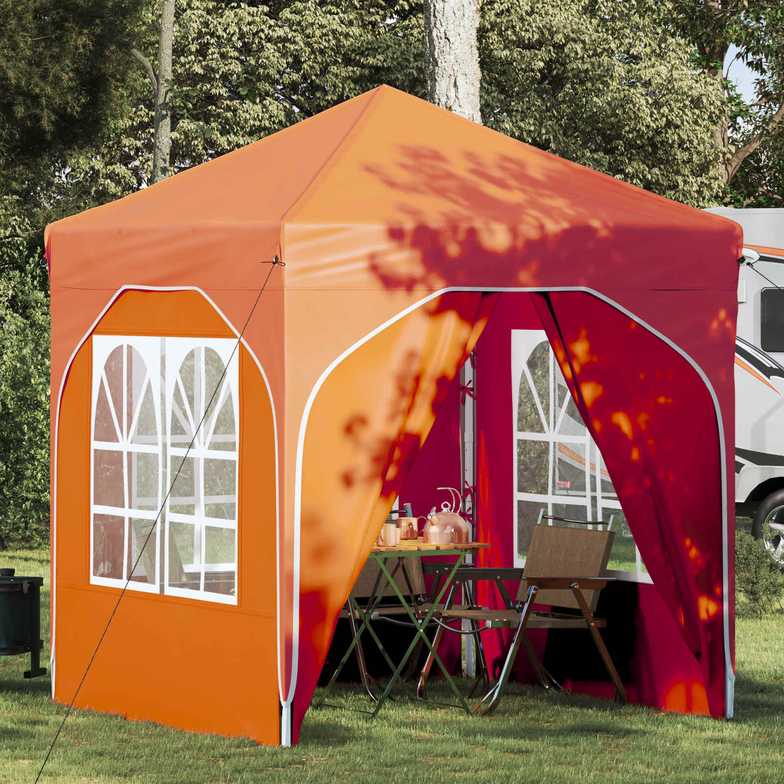 Pop-up Feesttent 192 x 192 x 245 cm Oranje is nu te koop bij PeponiXL, paradijselijk wonen!