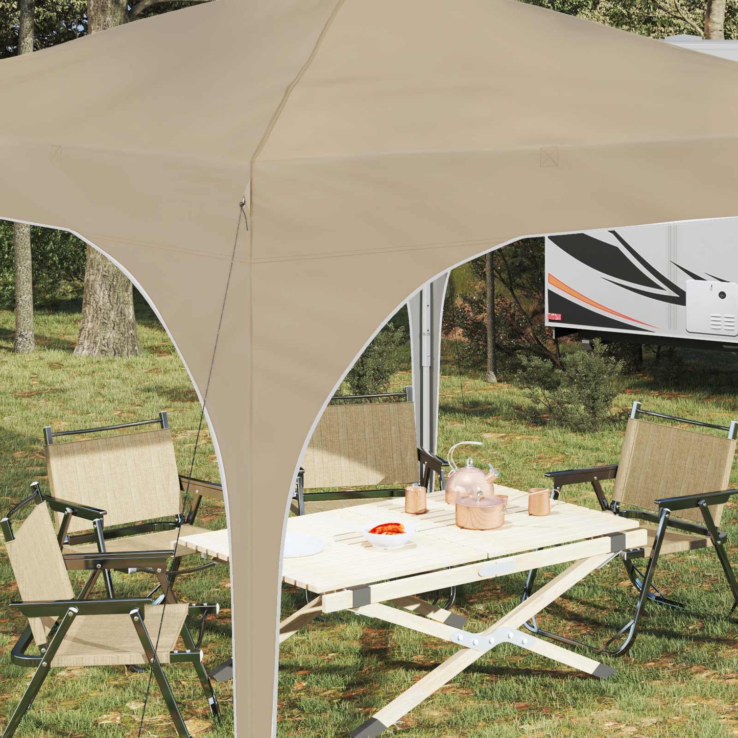 Pop-up Feesttent 290 x 290 x 245 cm Crèmekleurig is nu te koop bij PeponiXL, paradijselijk wonen!