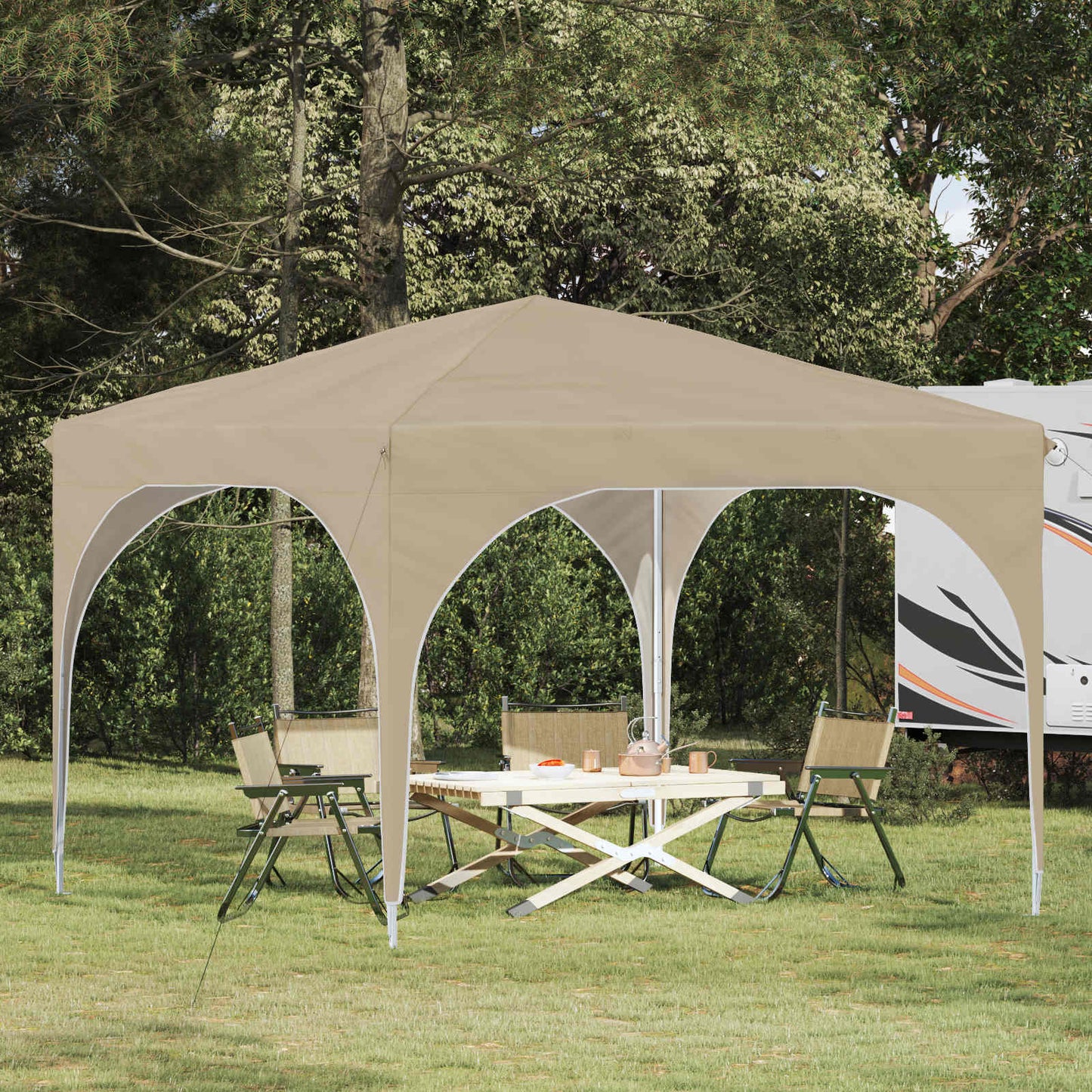 Pop-up Feesttent 290 x 290 x 245 cm Crèmekleurig is nu te koop bij PeponiXL, paradijselijk wonen!