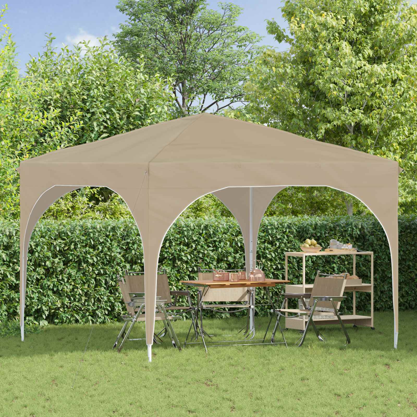 Pop-up Feesttent 290 x 290 x 245 cm Crèmekleurig is nu te koop bij PeponiXL, paradijselijk wonen!