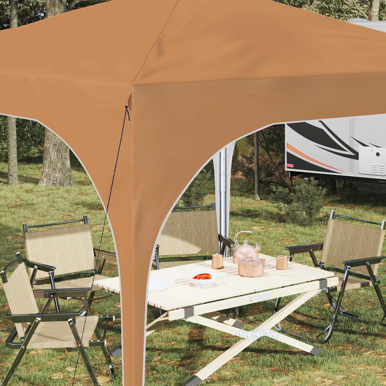Pop-up Feesttent 290 x 290 x 245 cm Beige is nu te koop bij PeponiXL, paradijselijk wonen!