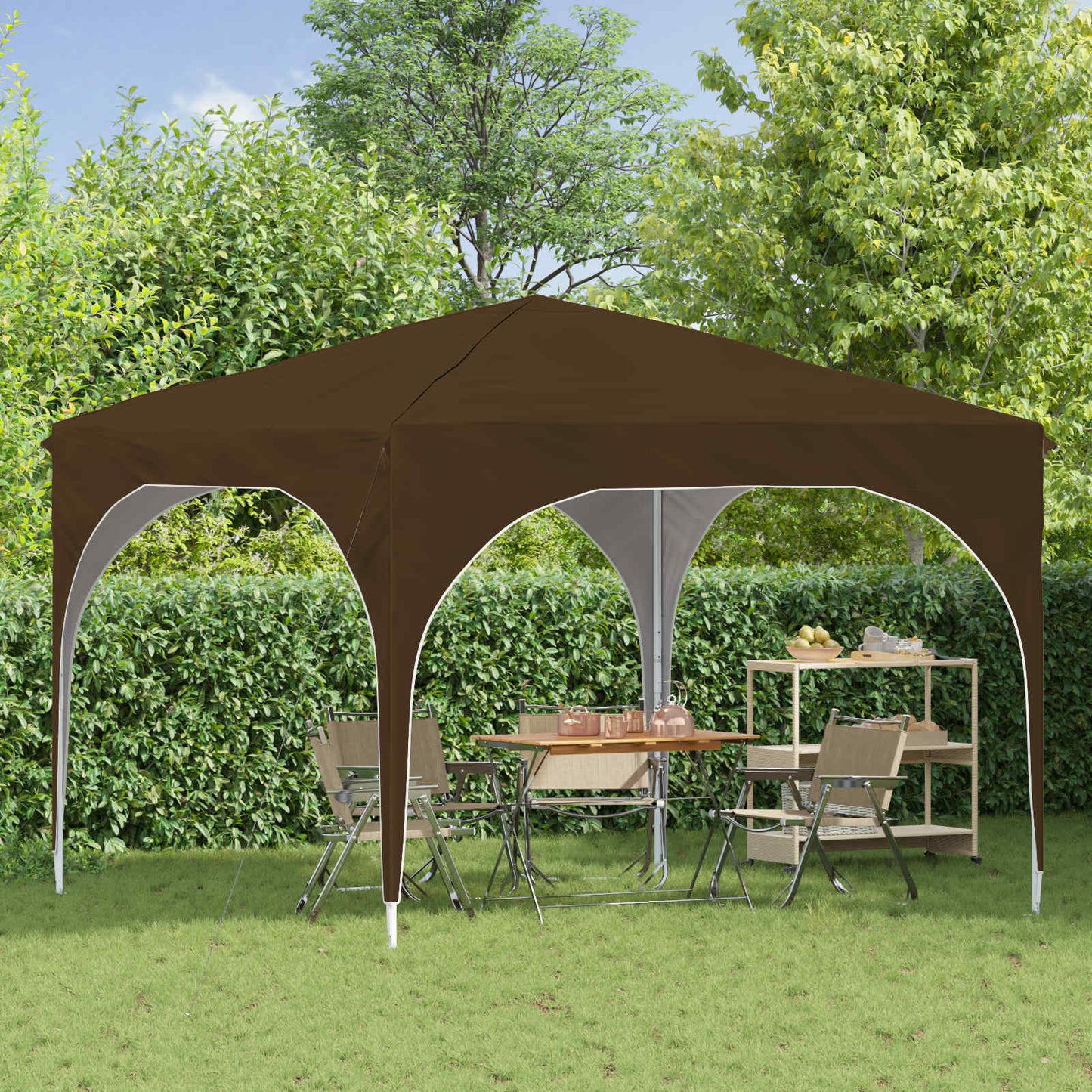 Pop-up Feesttent 290 x 290 x 245 cm Taupe is nu te koop bij PeponiXL, paradijselijk wonen!