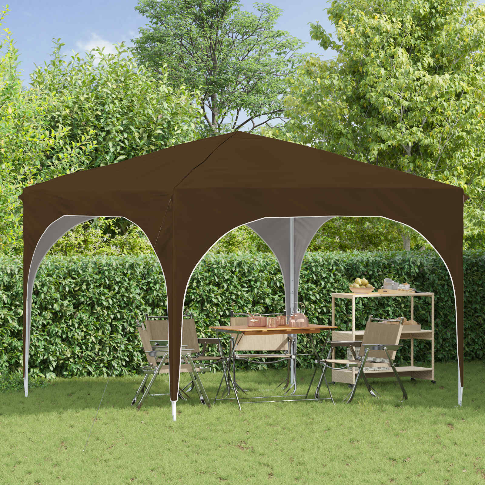 Pop-up Feesttent 290 x 290 x 245 cm Taupe is nu te koop bij PeponiXL, paradijselijk wonen!