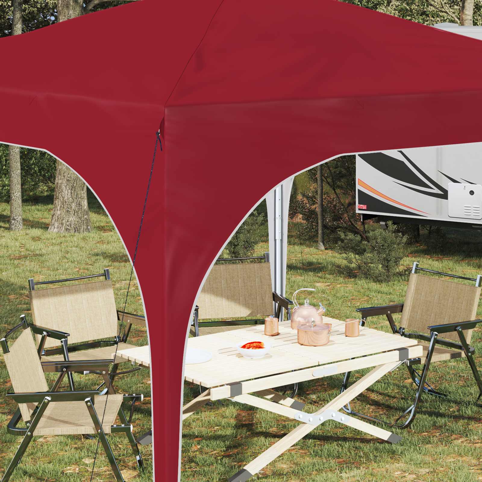 Pop-up Feesttent 290 x 290 x 245 cm Bordeauxrood is nu te koop bij PeponiXL, paradijselijk wonen!