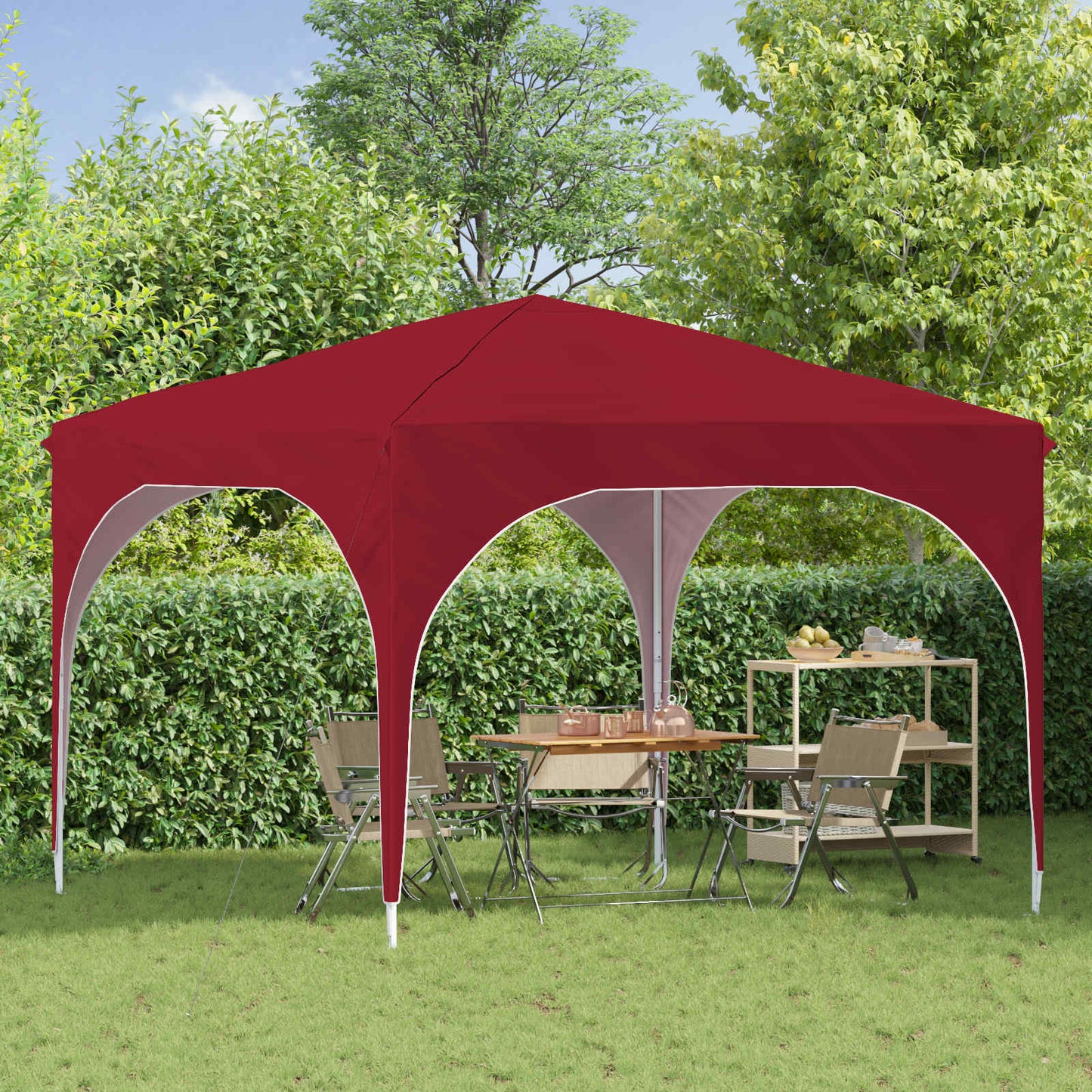 Pop-up Feesttent 290 x 290 x 245 cm Bordeauxrood is nu te koop bij PeponiXL, paradijselijk wonen!