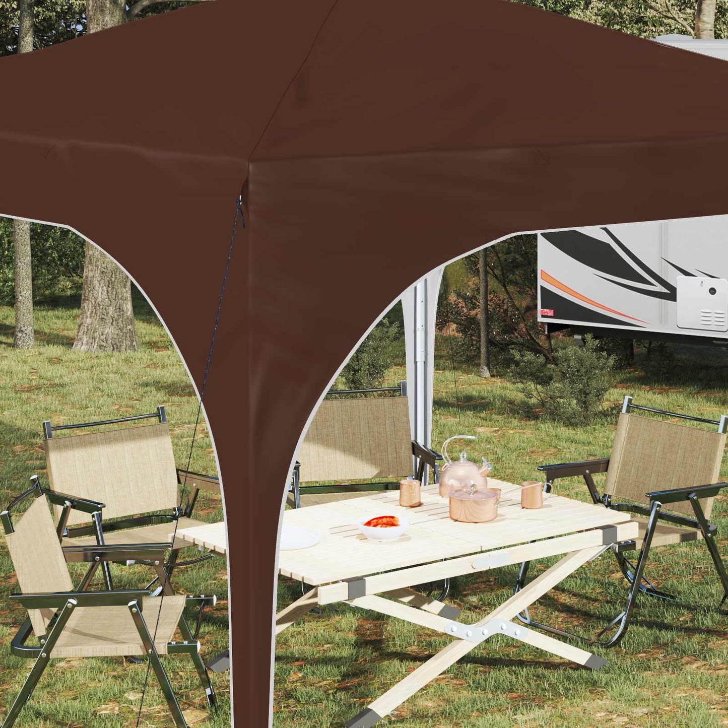 Pop-up Feesttent 290 x 290 x 245 cm Bruin is nu te koop bij PeponiXL, paradijselijk wonen!