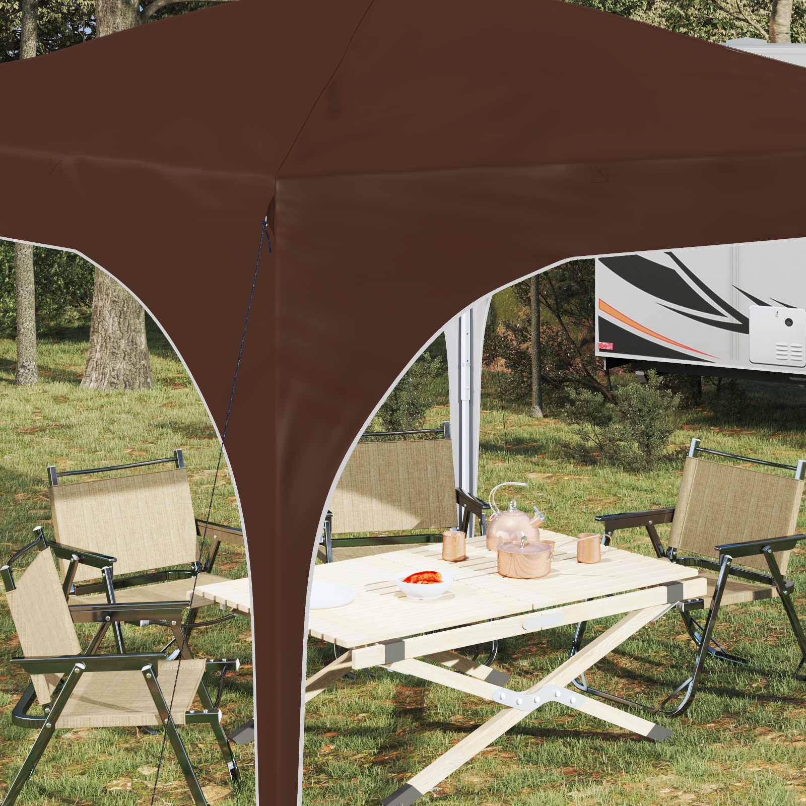 Pop-up Feesttent 290 x 290 x 245 cm Bruin is nu te koop bij PeponiXL, paradijselijk wonen!