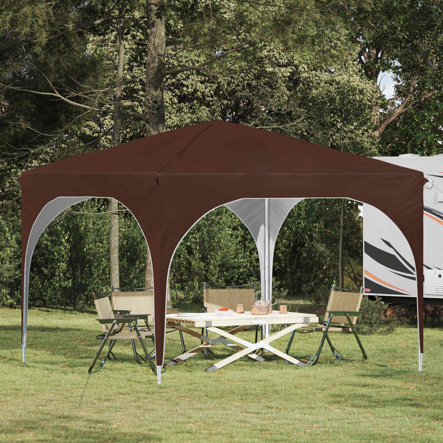 Pop-up Feesttent 290 x 290 x 245 cm Bruin is nu te koop bij PeponiXL, paradijselijk wonen!