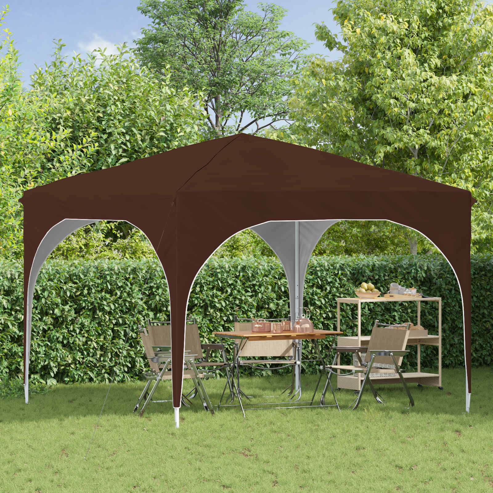 Pop-up Feesttent 290 x 290 x 245 cm Bruin is nu te koop bij PeponiXL, paradijselijk wonen!