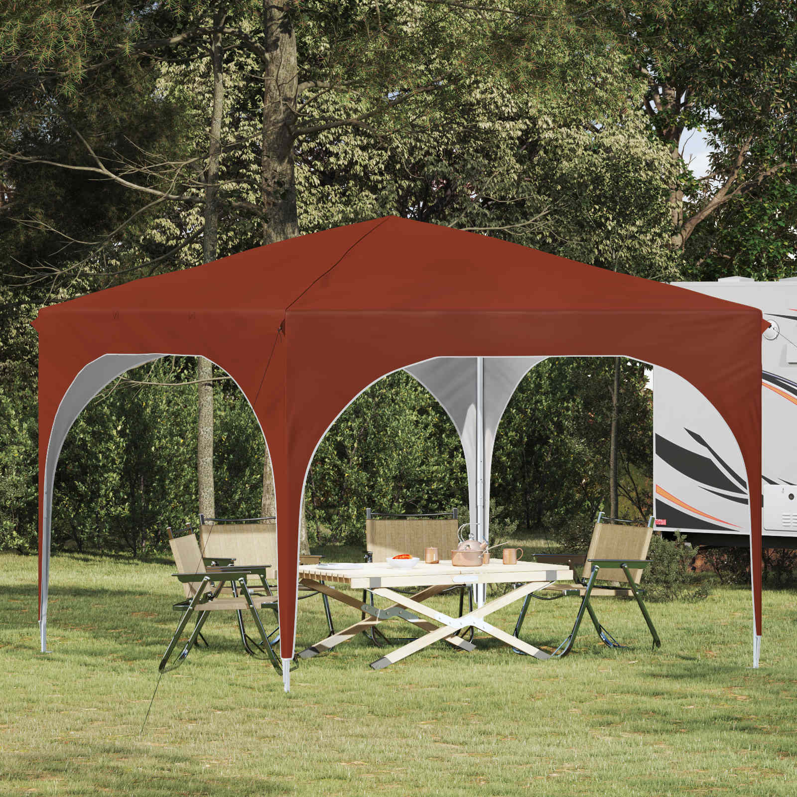 Pop-up Feesttent 290 x 290 x 245 cm Terracotta is nu te koop bij PeponiXL, paradijselijk wonen!