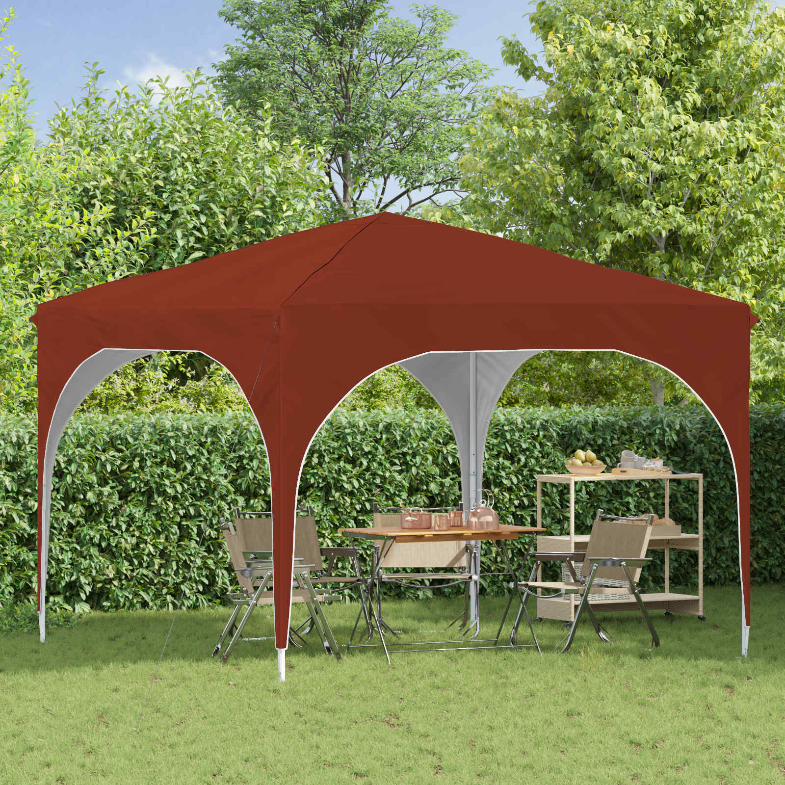 Pop-up Feesttent 290 x 290 x 245 cm Terracotta is nu te koop bij PeponiXL, paradijselijk wonen!