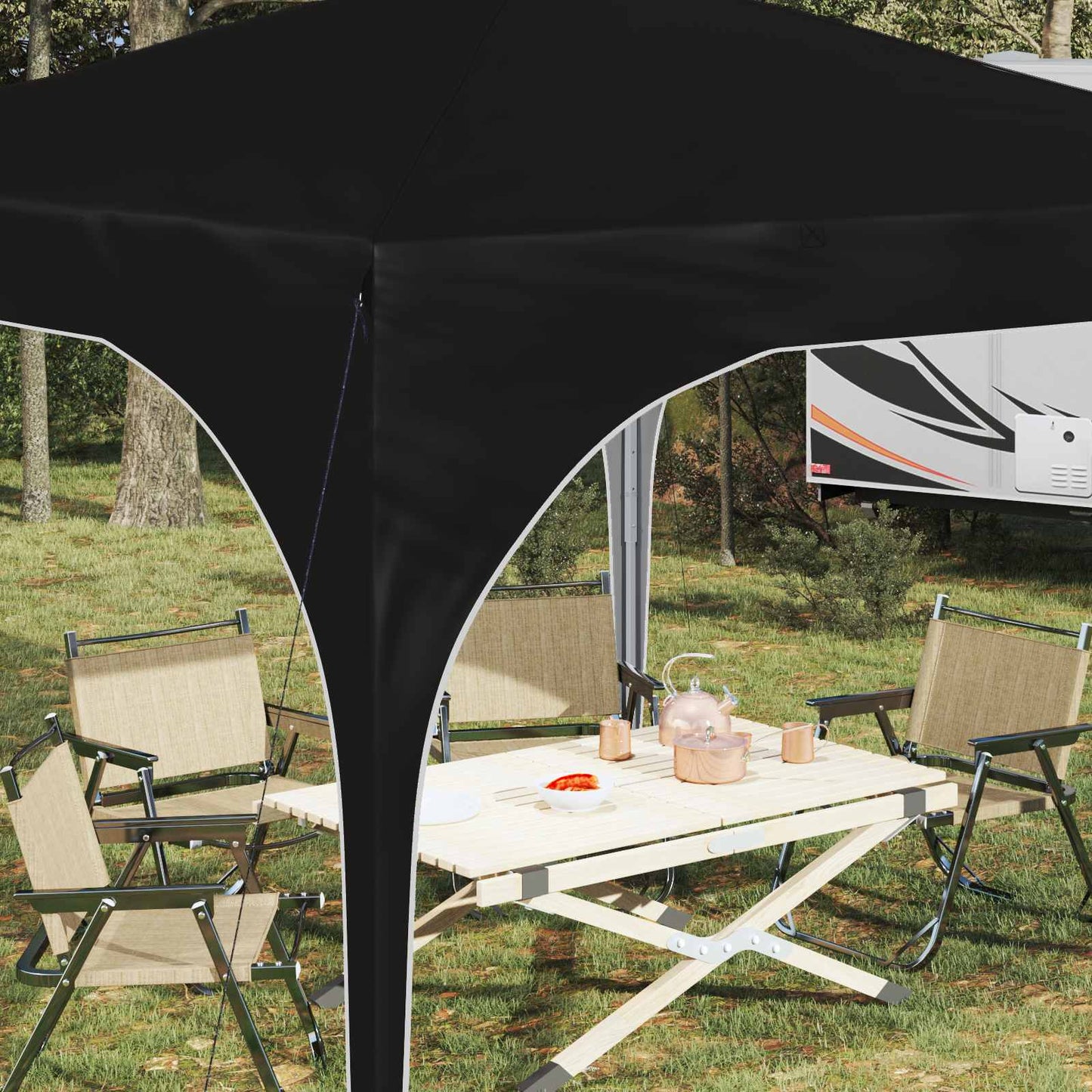 Pop-up Feesttent 290 x 290 x 245 cm Zwart is nu te koop bij PeponiXL, paradijselijk wonen!