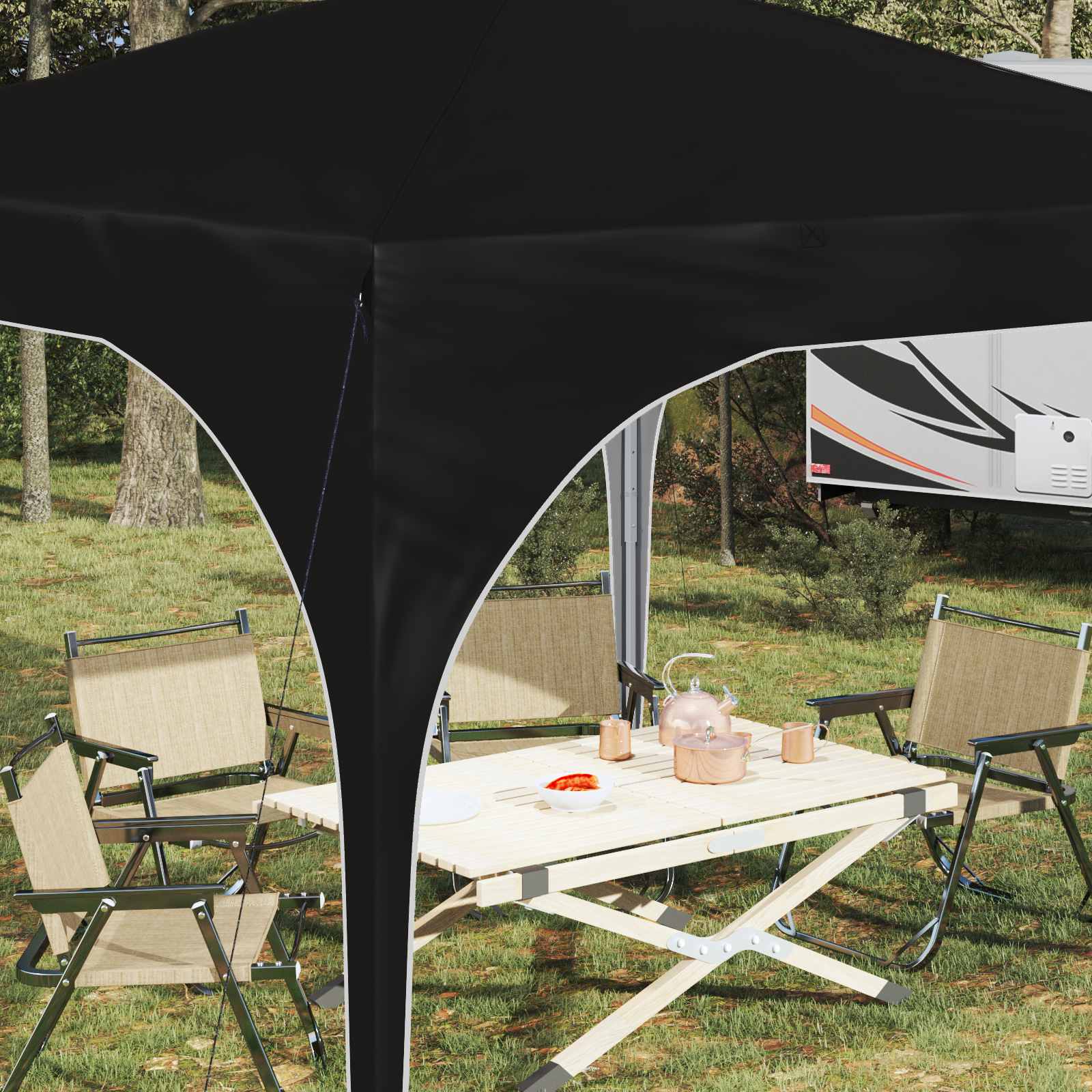 Pop-up Feesttent 290 x 290 x 245 cm Zwart is nu te koop bij PeponiXL, paradijselijk wonen!