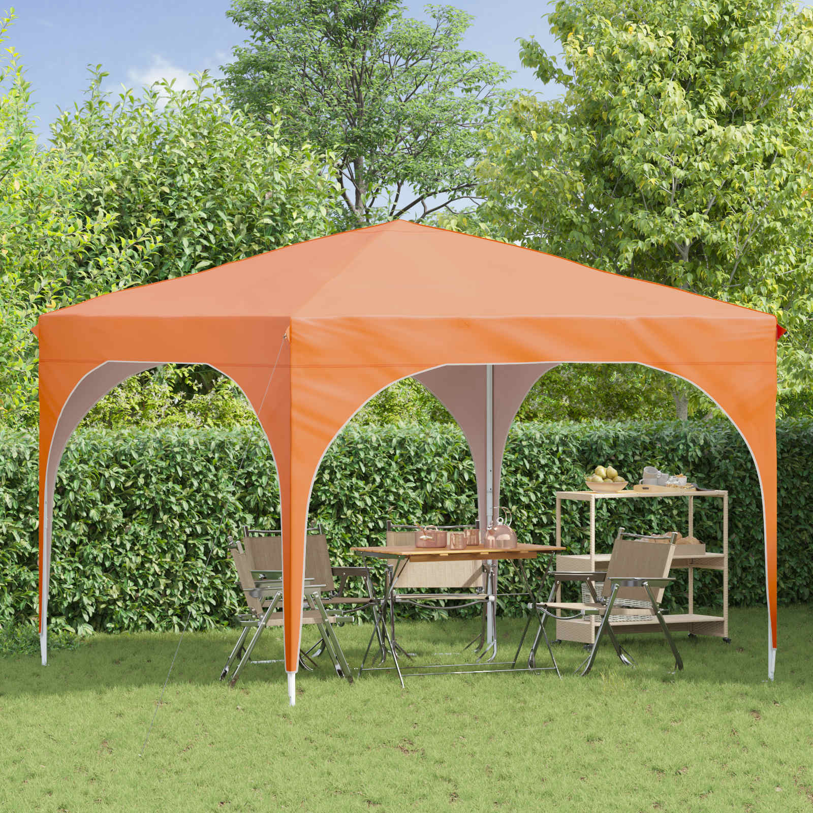 Pop-up Feesttent 290 x 290 x 245 cm Oranje is nu te koop bij PeponiXL, paradijselijk wonen!