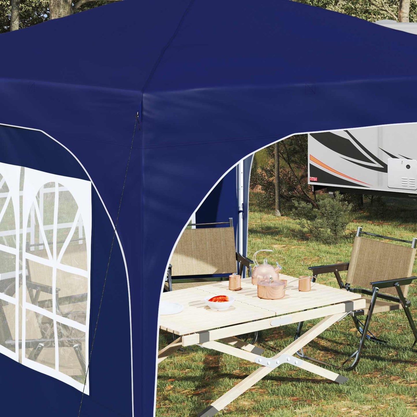Pop-up Feesttent 290 x 290 x 245 cm Blauw is nu te koop bij PeponiXL, paradijselijk wonen!