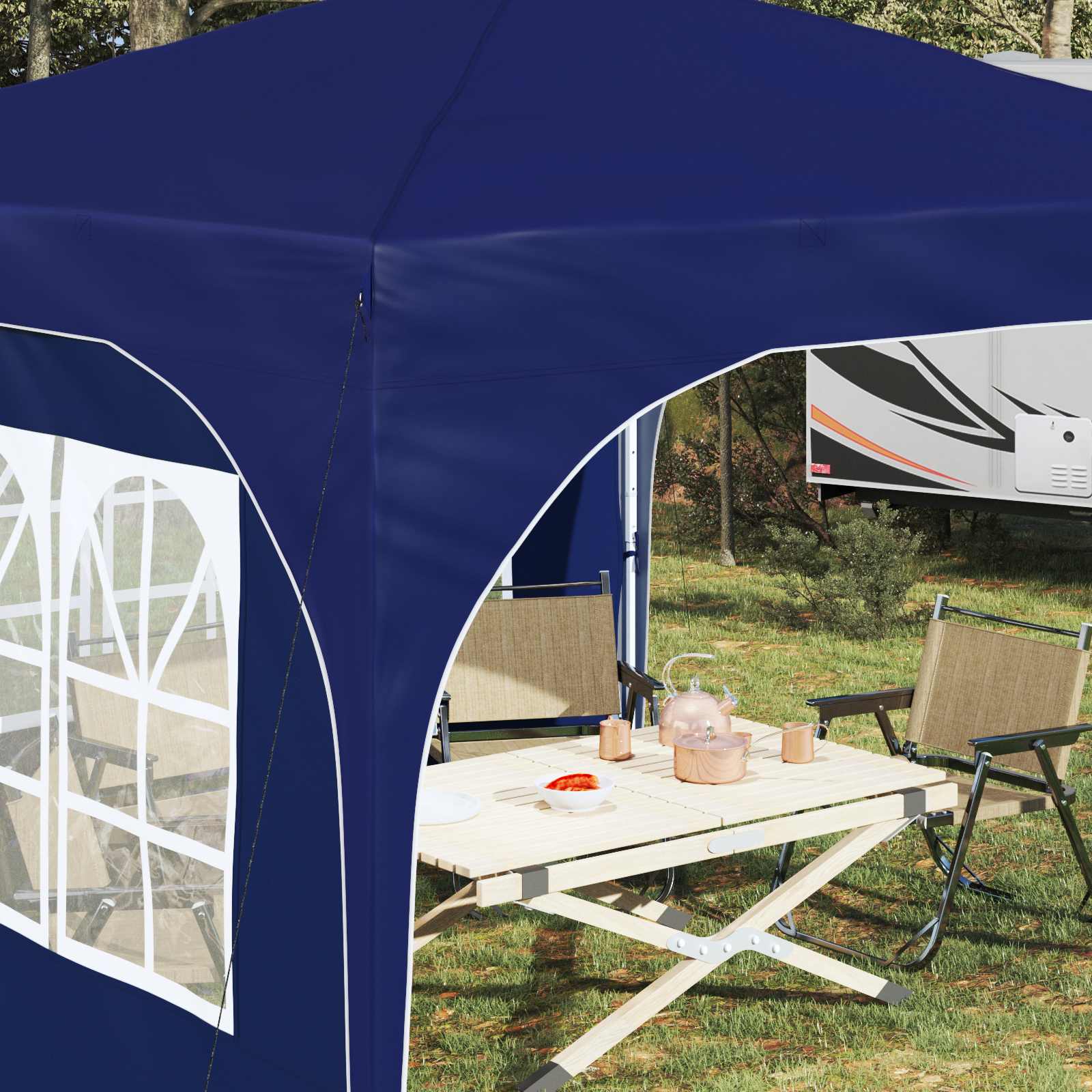 Pop-up Feesttent 290 x 290 x 245 cm Blauw is nu te koop bij PeponiXL, paradijselijk wonen!